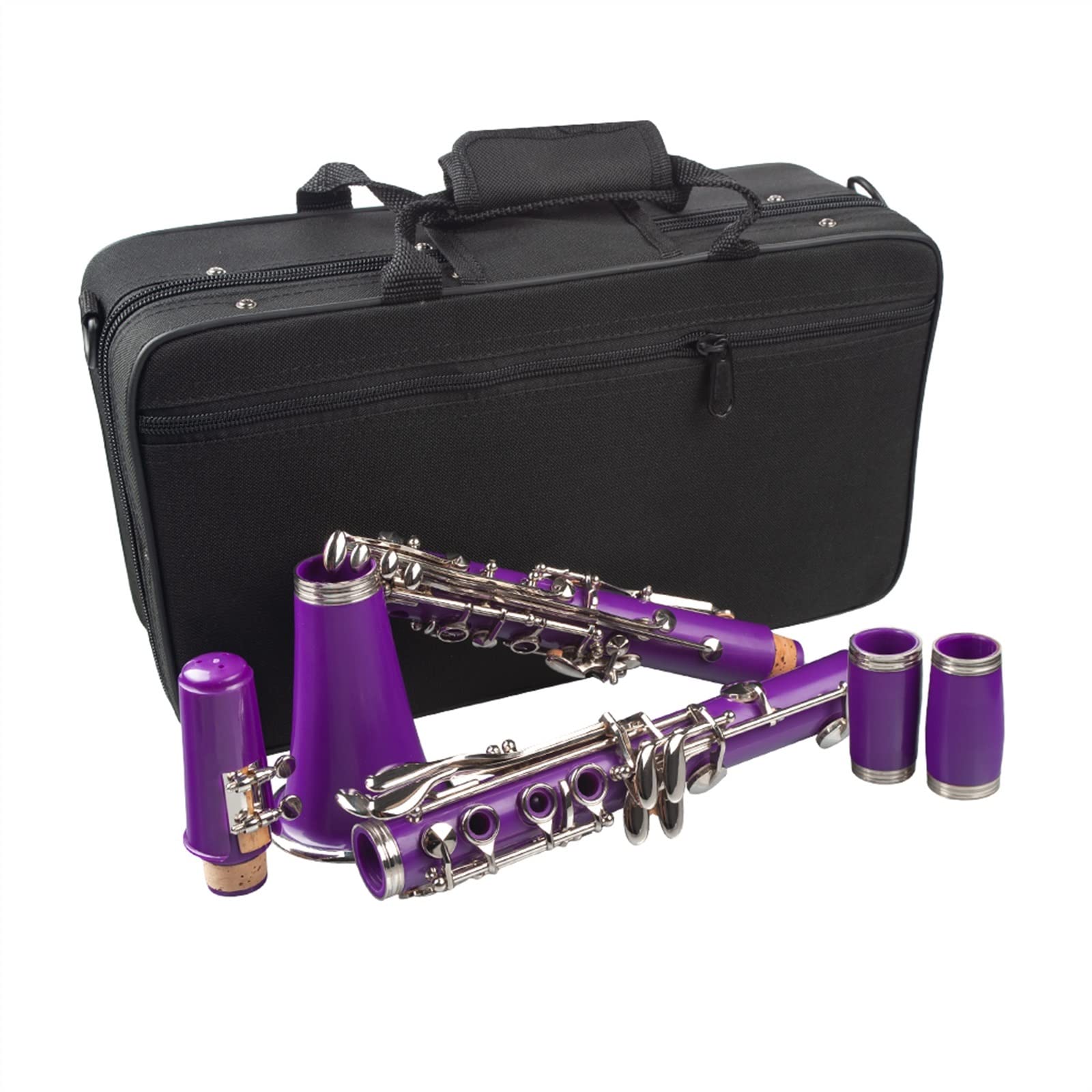Clarinette en si bémol professionnel ABS 17 touches en cupronickel plaqué nickel violet kit clarinette
