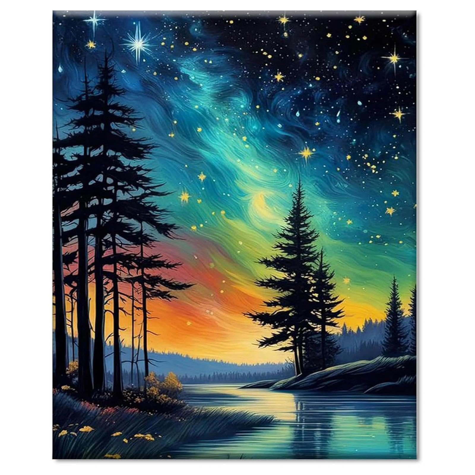 Yalkin Blue Black Paint By Numbers Kits For Adults, Painting By Number Kits On Canvas,Without Frame Diy Color Oil Painting Acrylic Paints,Home Wall Decor 16X20in/40X50cm