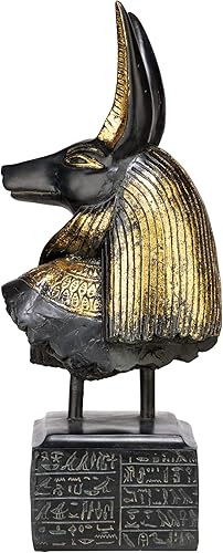 Miniatura 6 de Design Toscano AH262223 Anubis Dios del Antiguo Egipto - Estatua de busto, 18 pulgadas, poliresina, negro y dorado