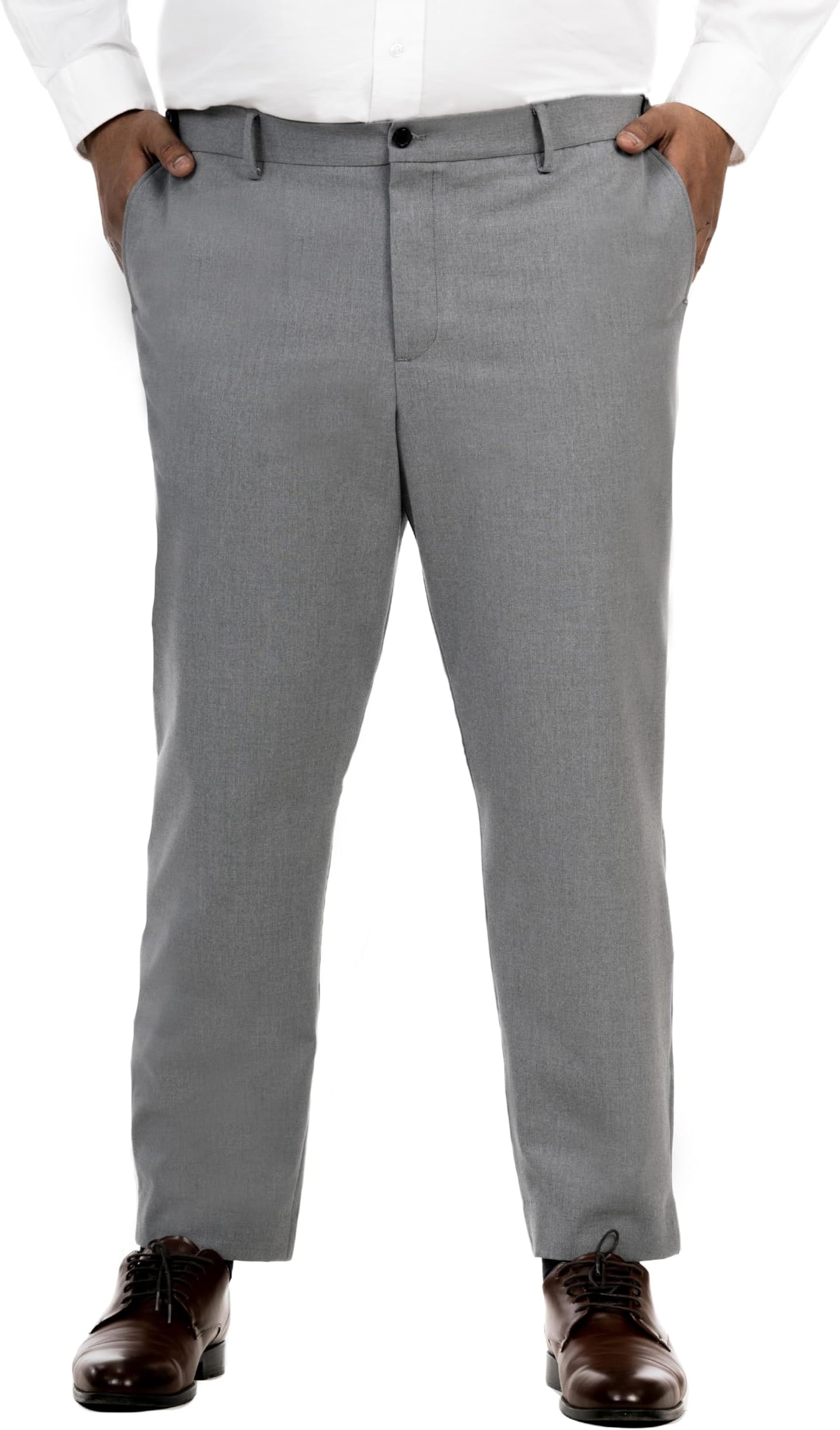 The Pant Project Stretchable Formal Pants for Plus Size Men | Stylish Slim Fit Luxury PV Lycra Men's Wear Trousers for Office or Party | Mens Fashion Dress Trouser Pant
