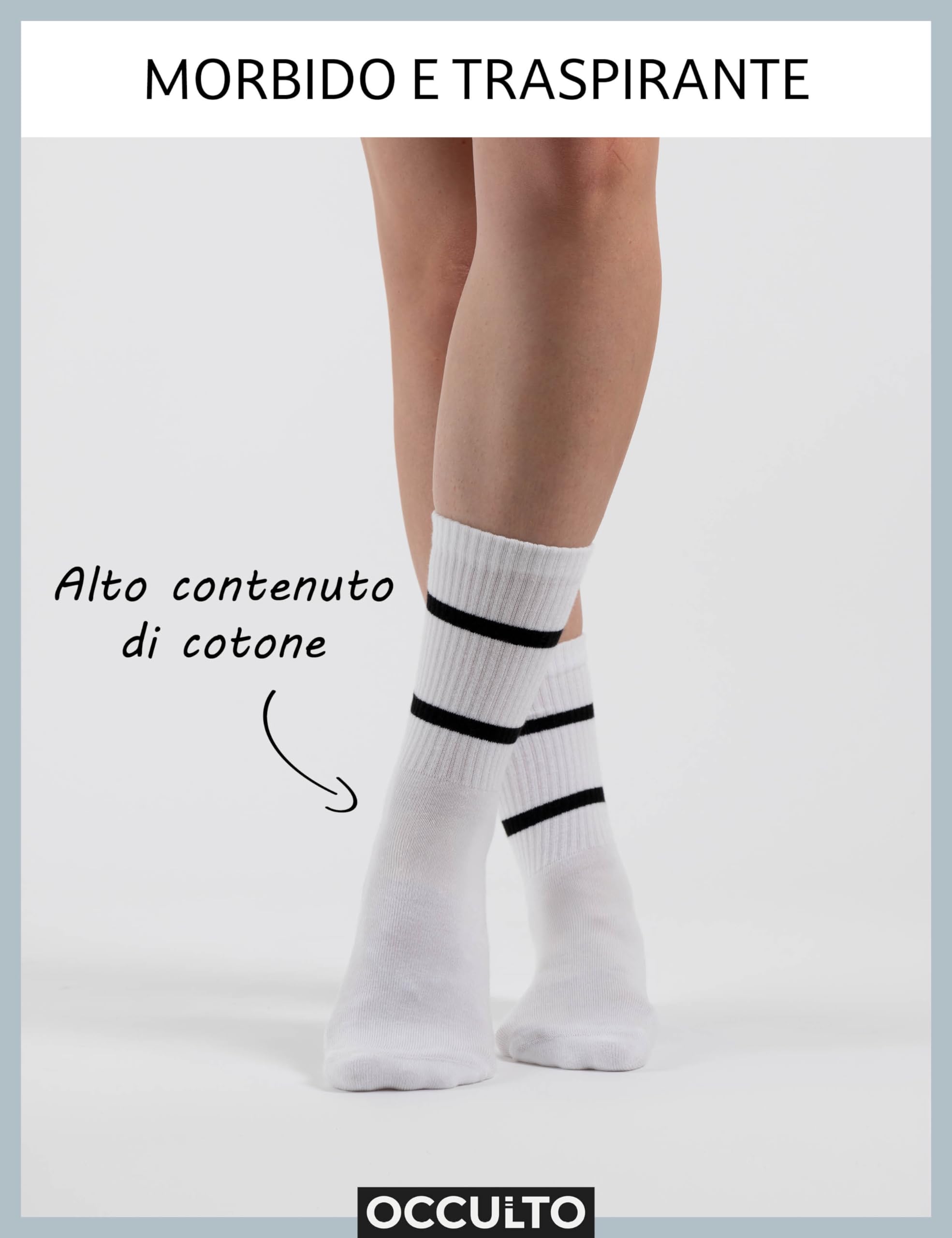 Occulto Calzini Sportivi Donna & Uomo Pacco da 3 (modello: Leo)