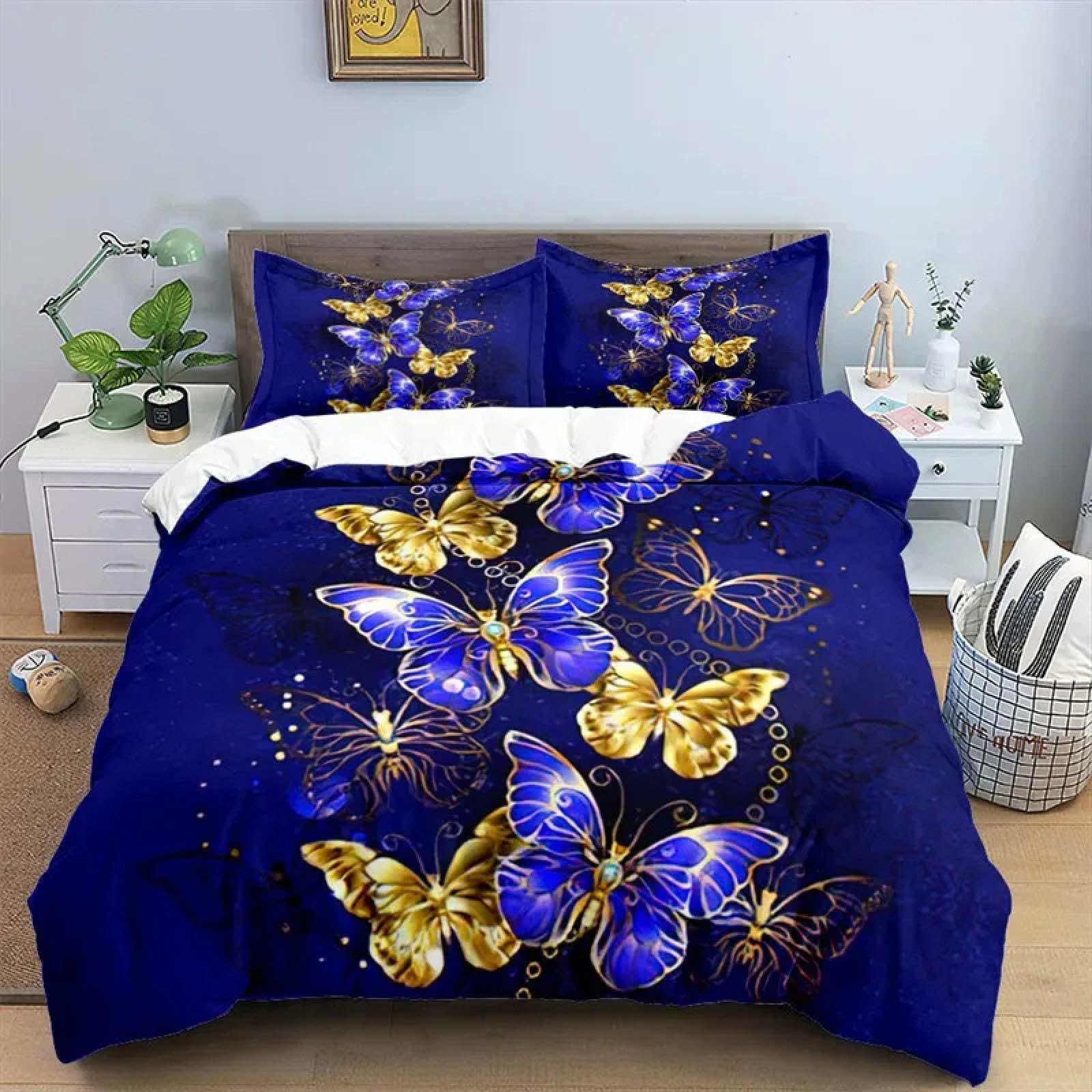 Parure de lit papillon naturel pour créer un cocon printanier dans une chambre de fille