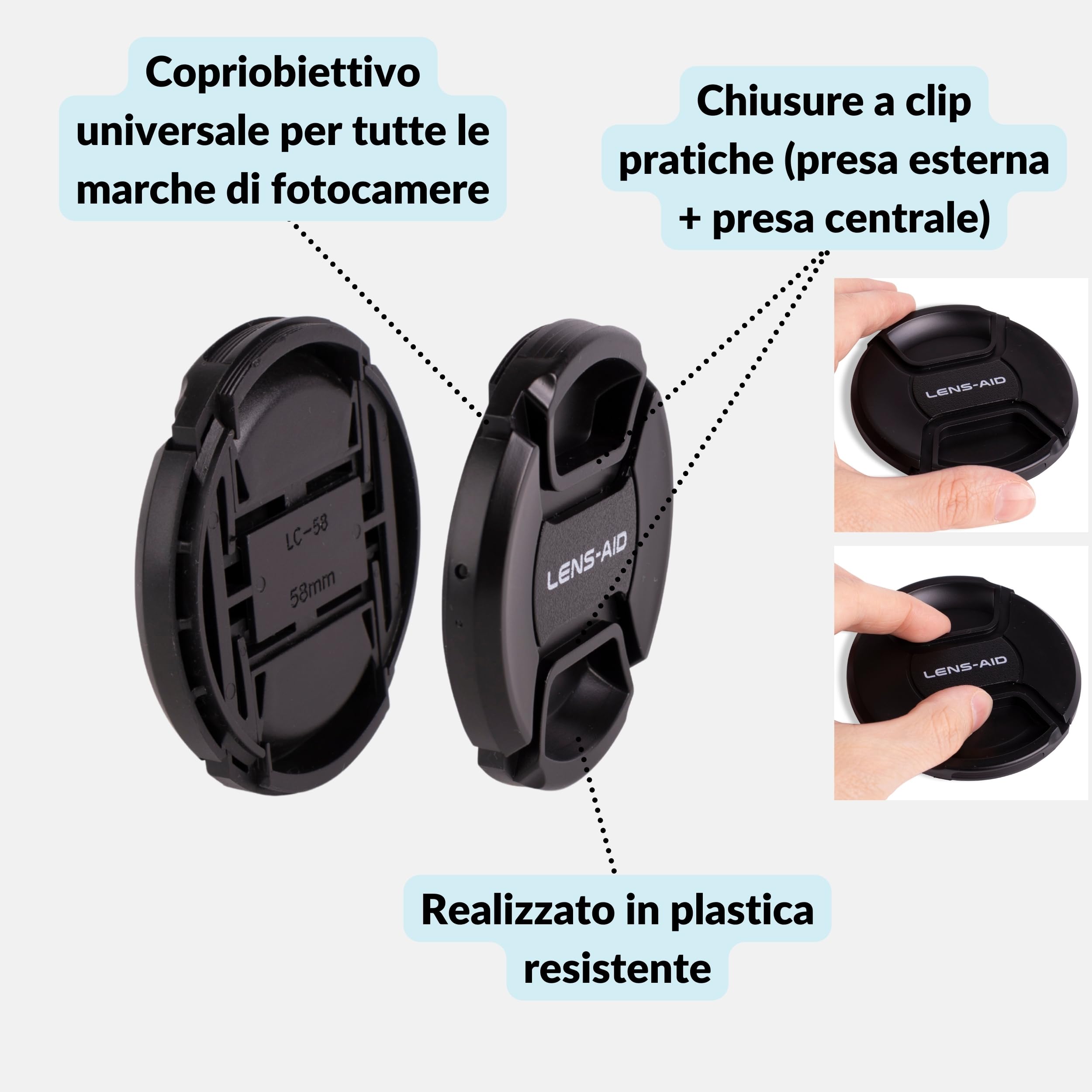 Copriobiettivo da 86mm, per Nikon, Canon, Sony e altre fotocamere DSLR (copriobiettivo da 86mm