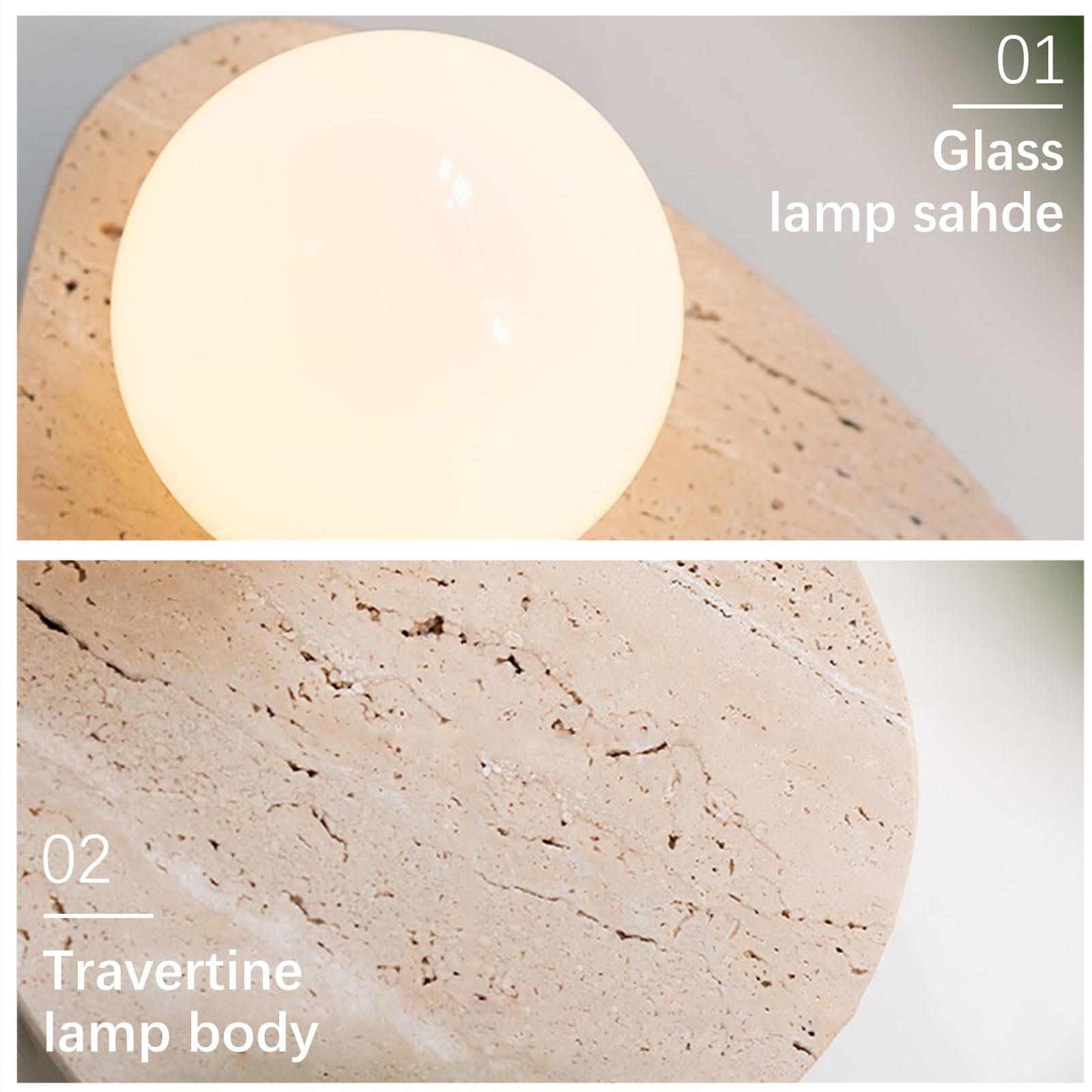 Kinkiet z kamienia w stylu wabi-sabi, oświetlenie ścienne z naturalnego marmuru nordyckiego z włącznikiem pociąganym, mlecznobiały szklany kinkiet w kształcie kuli, żółta lampa ścienna