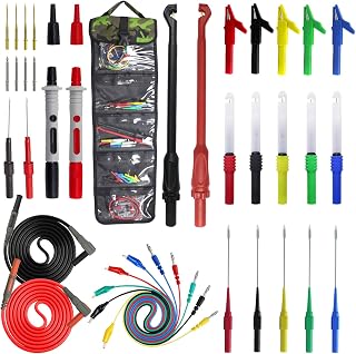 Testeronics 40-in-1 Multimeter Back Probe Test Lead and Test Probe Kit for Electronic Specialties Automotive| Wire Piercing Probe with Screw Thread | Multi-Type Back Probe Set | Alligator Clips