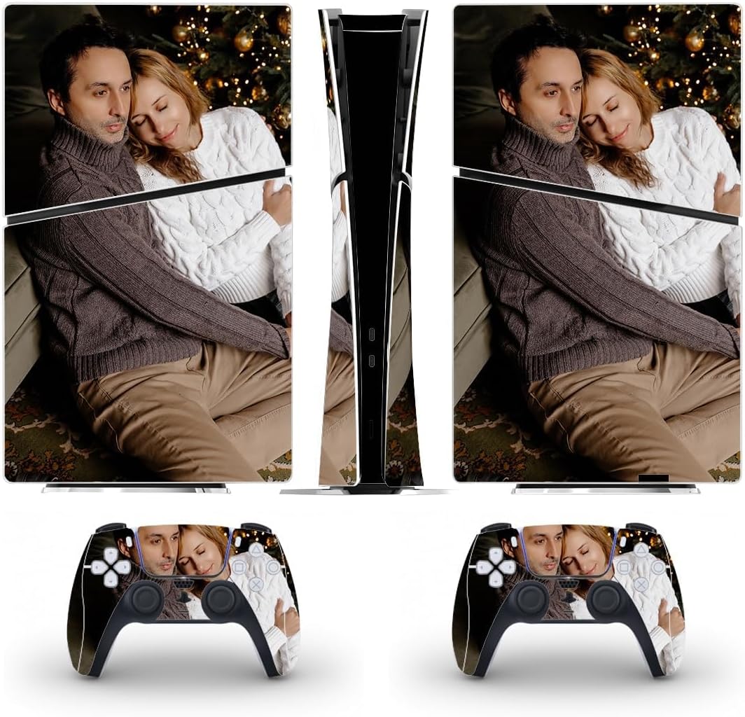 Custom Vinyl Skin for PS5 Slim Digital Edition Console & Controllers - Personalized with Your Photos - Sticker Decal Cover