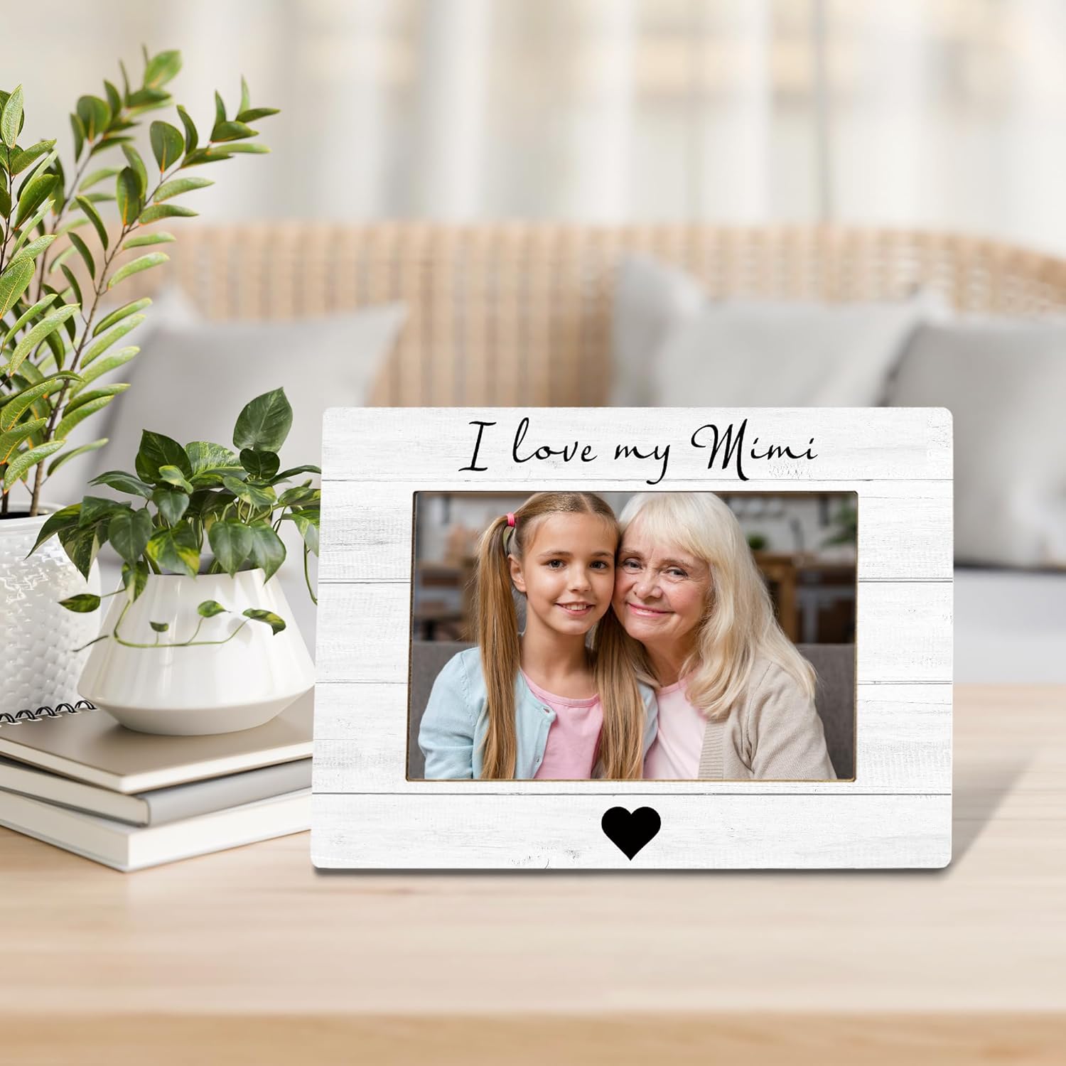 I Love My Mimi Picture Frame, Mother's Day Gifts for Mimi Grandma, Grandma Gifts From Grandkids Photo Frame 4X6, Grandmother Wooden Photo Picture Frames for Desk Tabletop Decor - Image 4