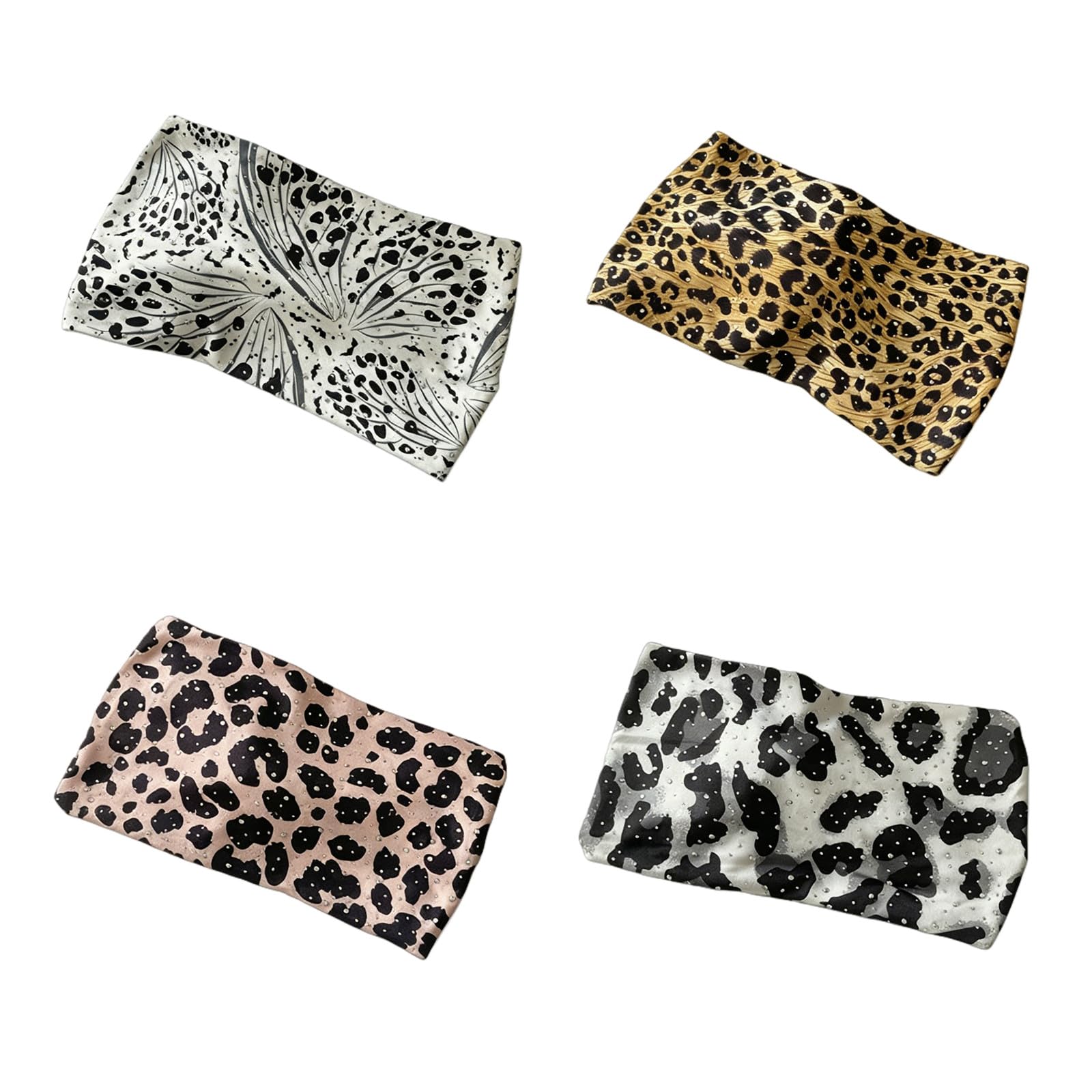 CYUCHENC wide headband 4 Pack Leopard Print Perm Hairband Fashion Hot Girls Wide-brim Knotted Elastic Sports Sweat-absorbent Women-5-four