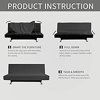 Vista 6 de Easy-Going - Funda elástica para futón, cubierta para sofá cama sin brazos, protector de muebles sin reposabrazos con parte inferior elástica