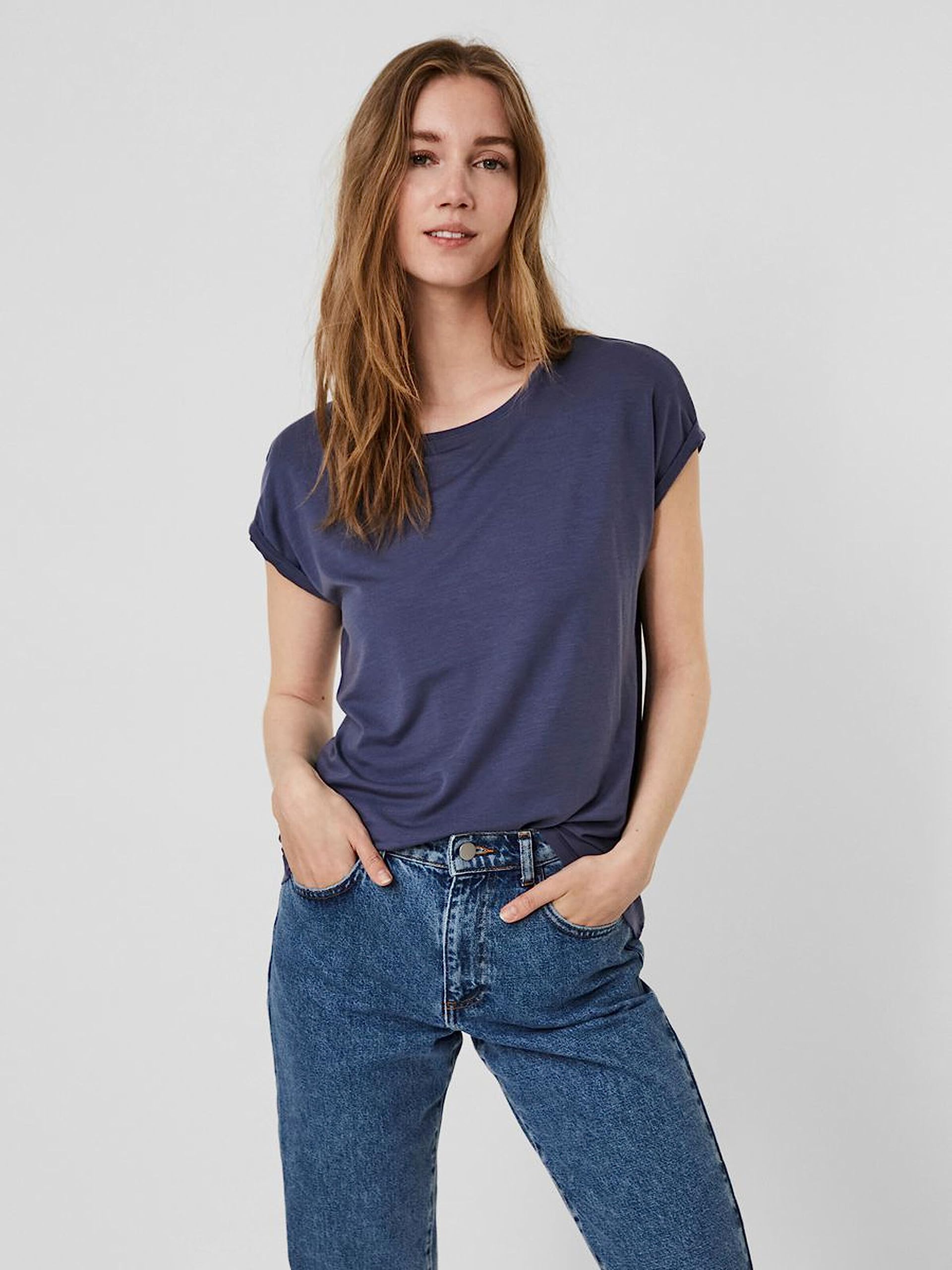 VERO MODA Damen Vmmaxi My Soft Ss U-Neck T-Shirt
