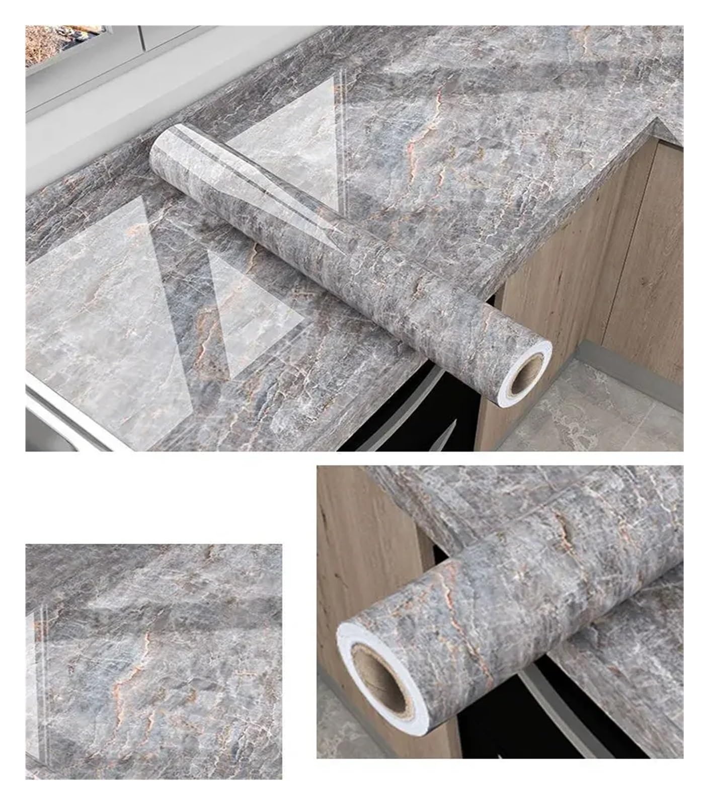 Aywtiun Sd04 Oil Proof Waterproof Contact Paper 20M Marble Self Adhesive Waterproof Wallpaper For Kitchen Cabinet Oil Modern Style Bathroom Decoration Wall For Kitchen Worktop Fridge Splashback(,40Cmx10m)