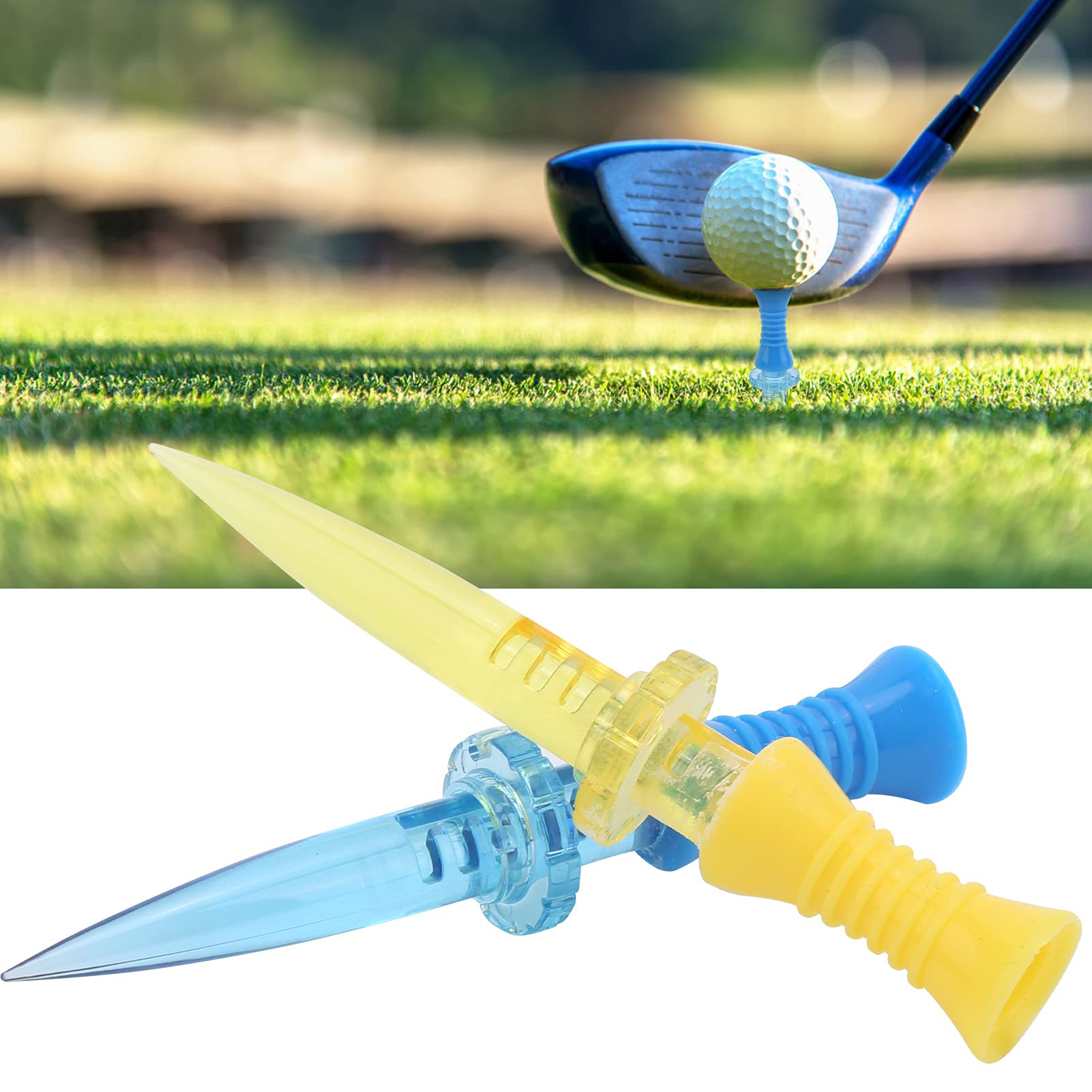 Golftees aus Kunststoff mit sechs einstellbaren Höhen 30 bis 45 mm rundes Plättchen 13 mm für Golfausbildung und Training