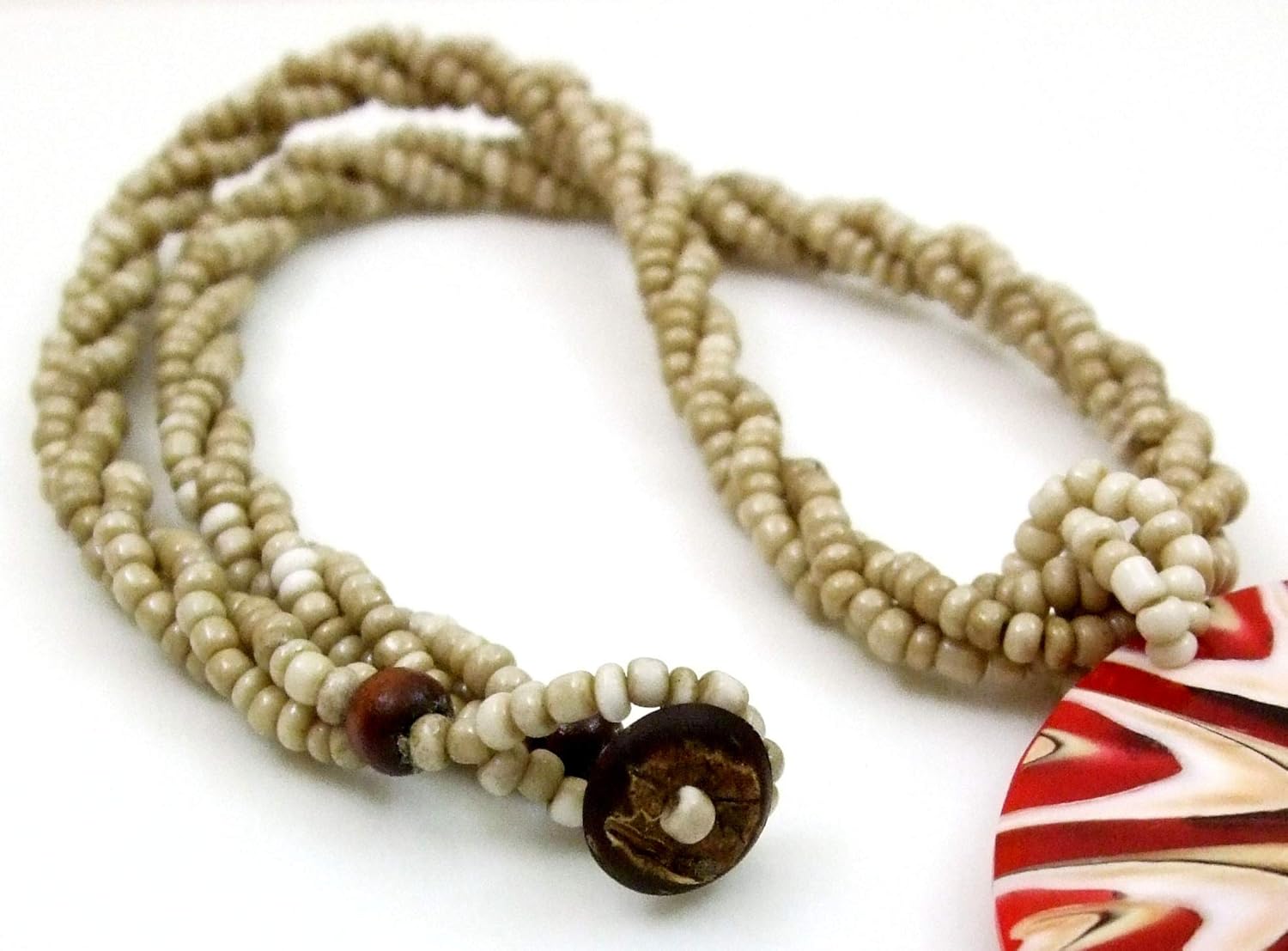 Natural Cone Shell Red Pendant Beads Necklace Handmade Women Jewelry CA387 - Image 4