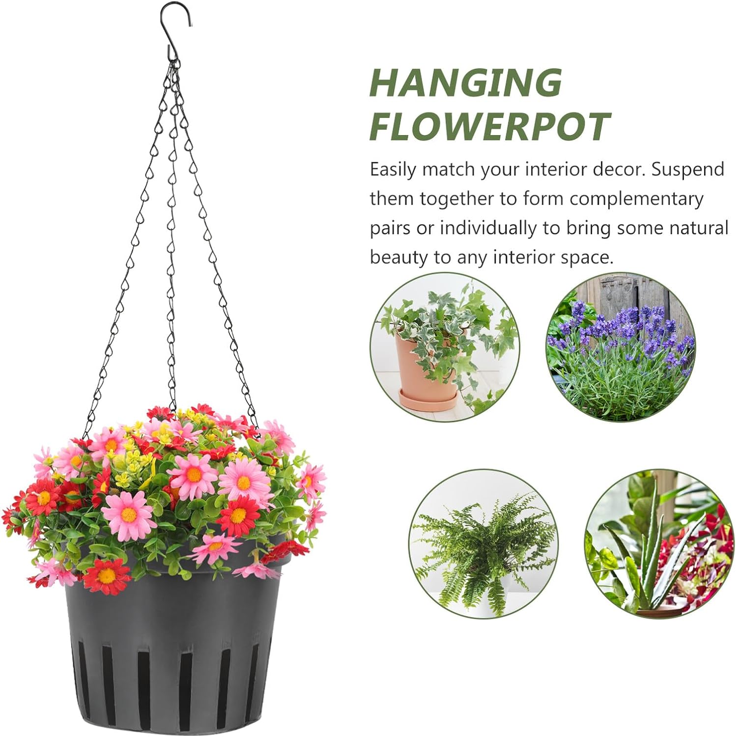KICHOUSE 10pcs Small Hanging Orchid Planter Pots Plastic Nursery Pots for Outdoor and Indoor Succulent Planting with Drainage Holes Black