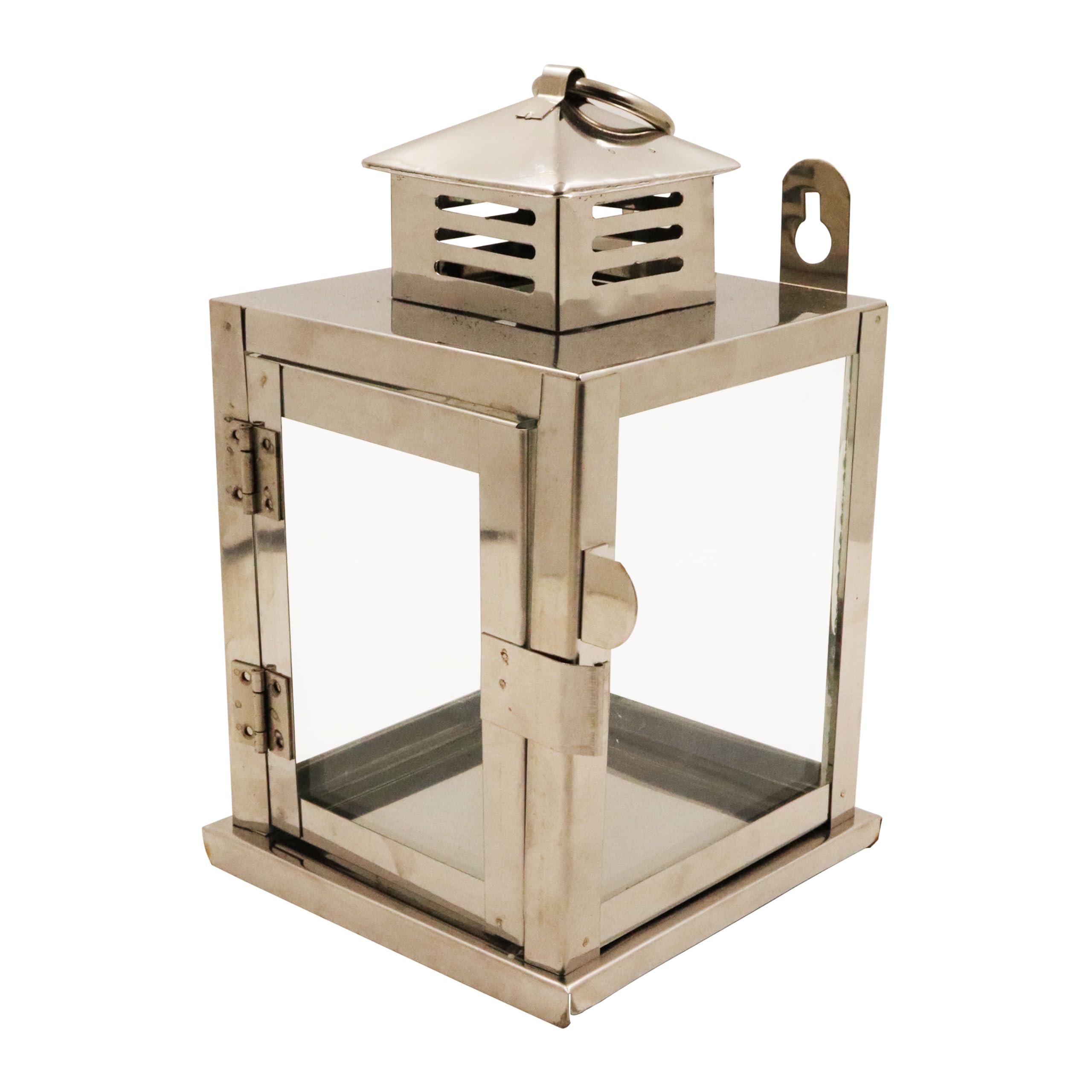 Spillbox Stainless Steel Wall Mounted Oil Lamp with Glass Cover | Deepam Glass Cover| Diya Protector from Wind- Hanging Diya Lantern (Small) (B0D14RD7GJ) Amazon Price History, Amazon Price Tracker