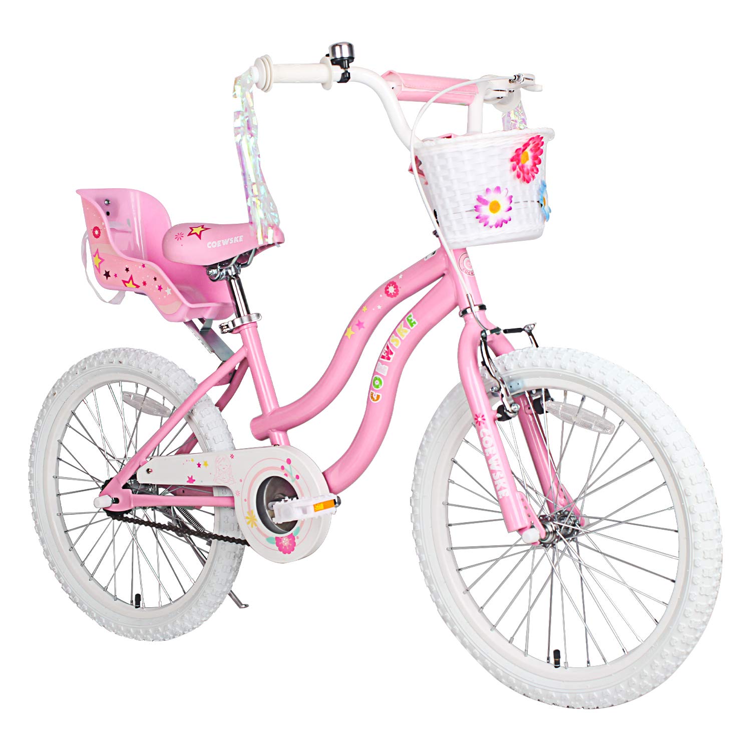 COEWSKE Kid's Bike Steel Frame Children Bicycle Little Princess Style 12-14-16-18-20 Inch with Training Wheel
