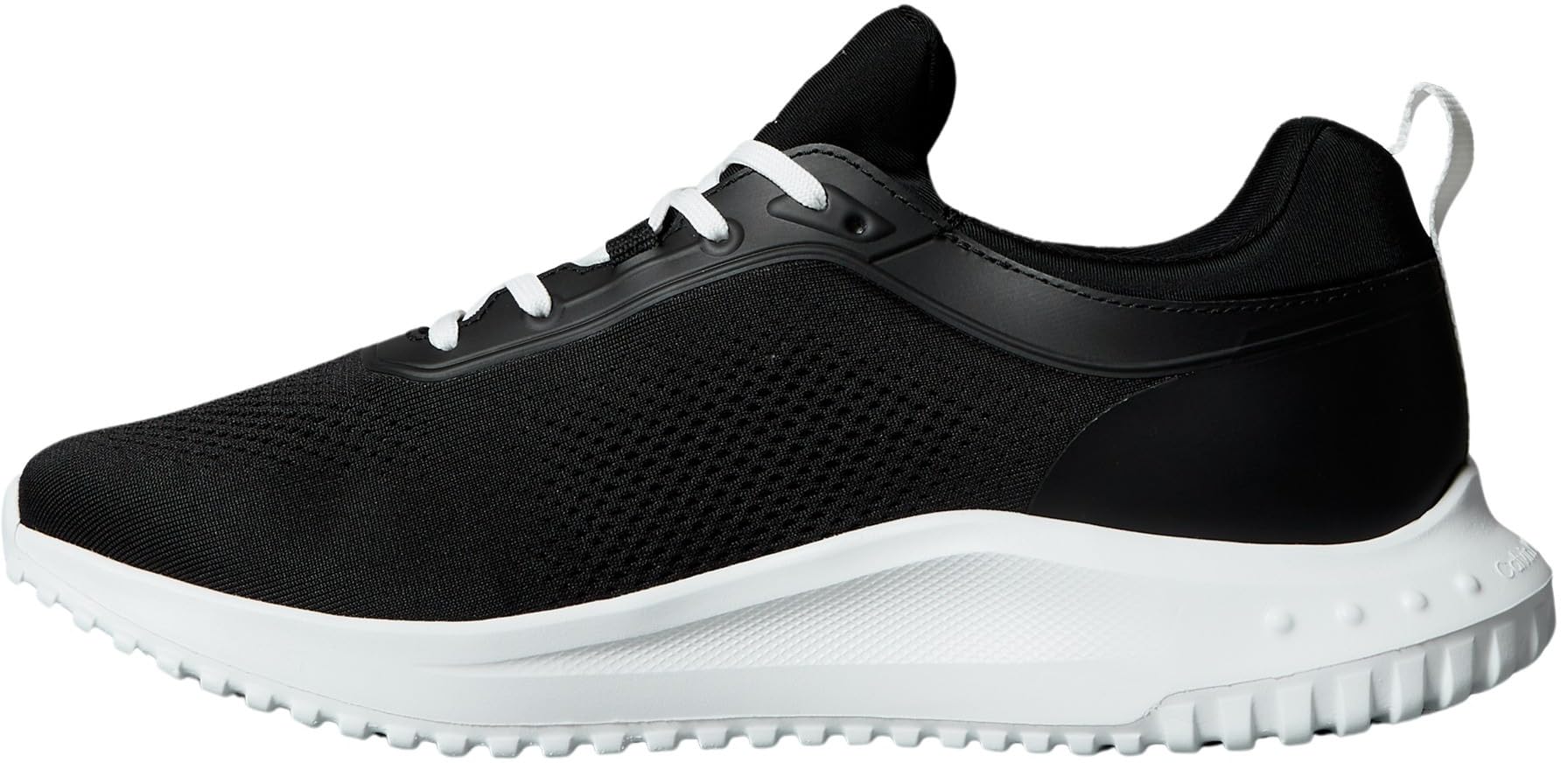 Calvin Klein Men’s EVA Sock Mix Lace-up Runner Trainers, Black (Black/Bright White), 9
