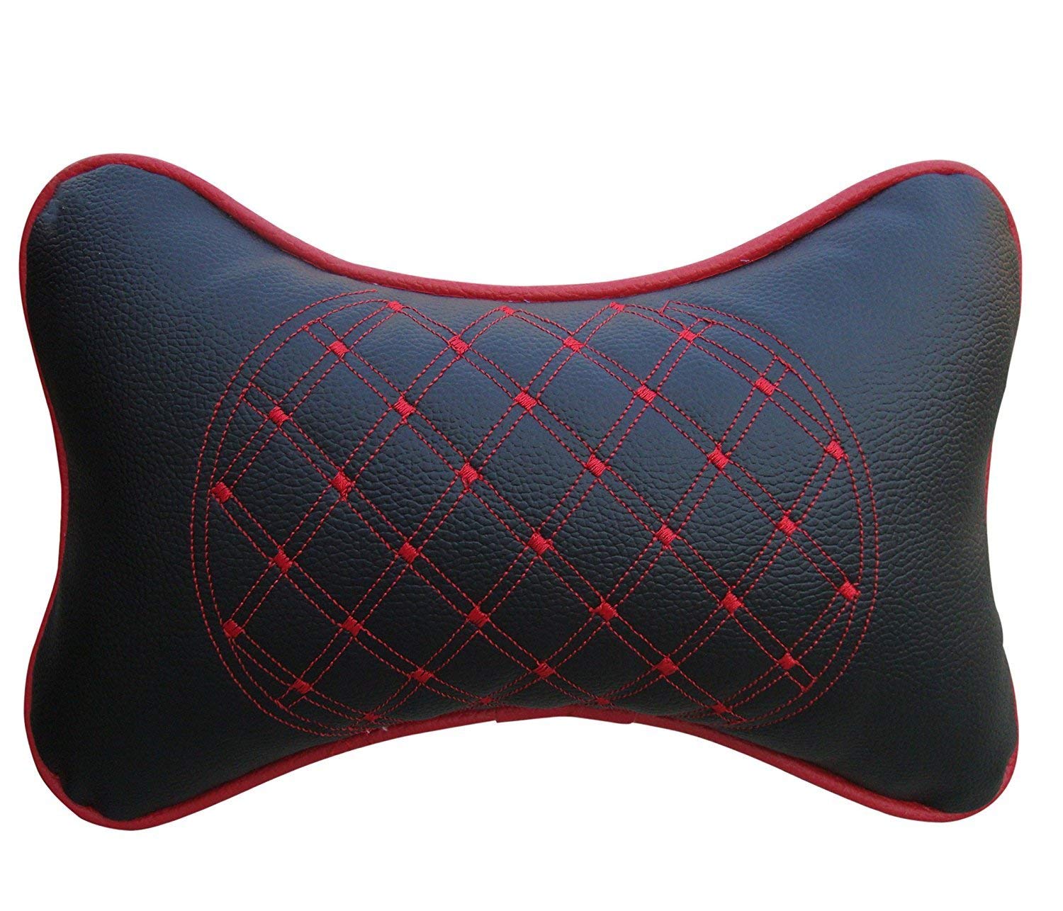 SPYKARTCar Neck Cushion with Diamond Design - Red/Black Colour (Pack of 2)