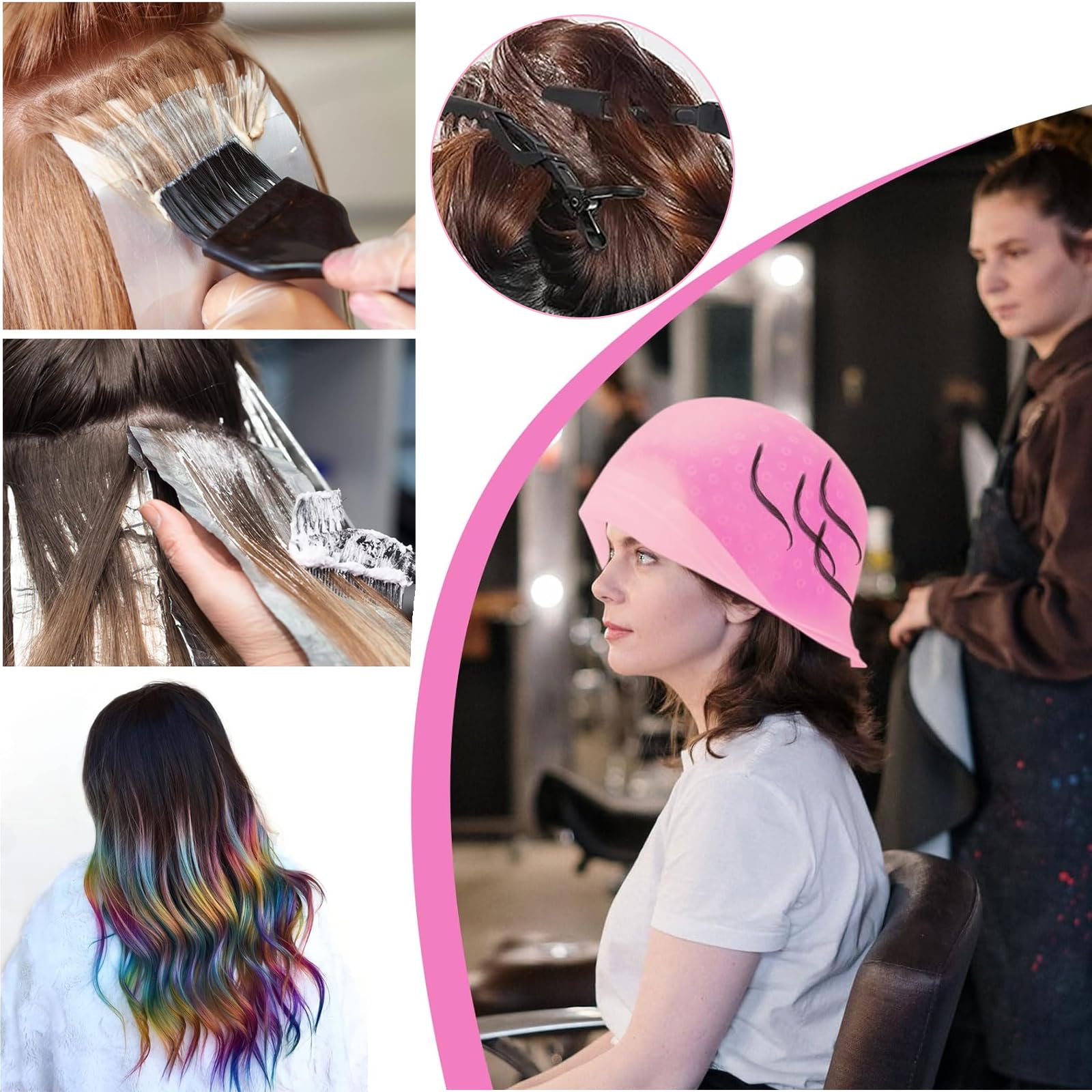 BOKHRASträhnchenhaube Set – Premium 11 Haarfärbewerkzeuge - Strähnenhaube, Haarfärbepinsel, & viele mehr - EIN komplettes Set für das perfekte Haarstyling zu Hause