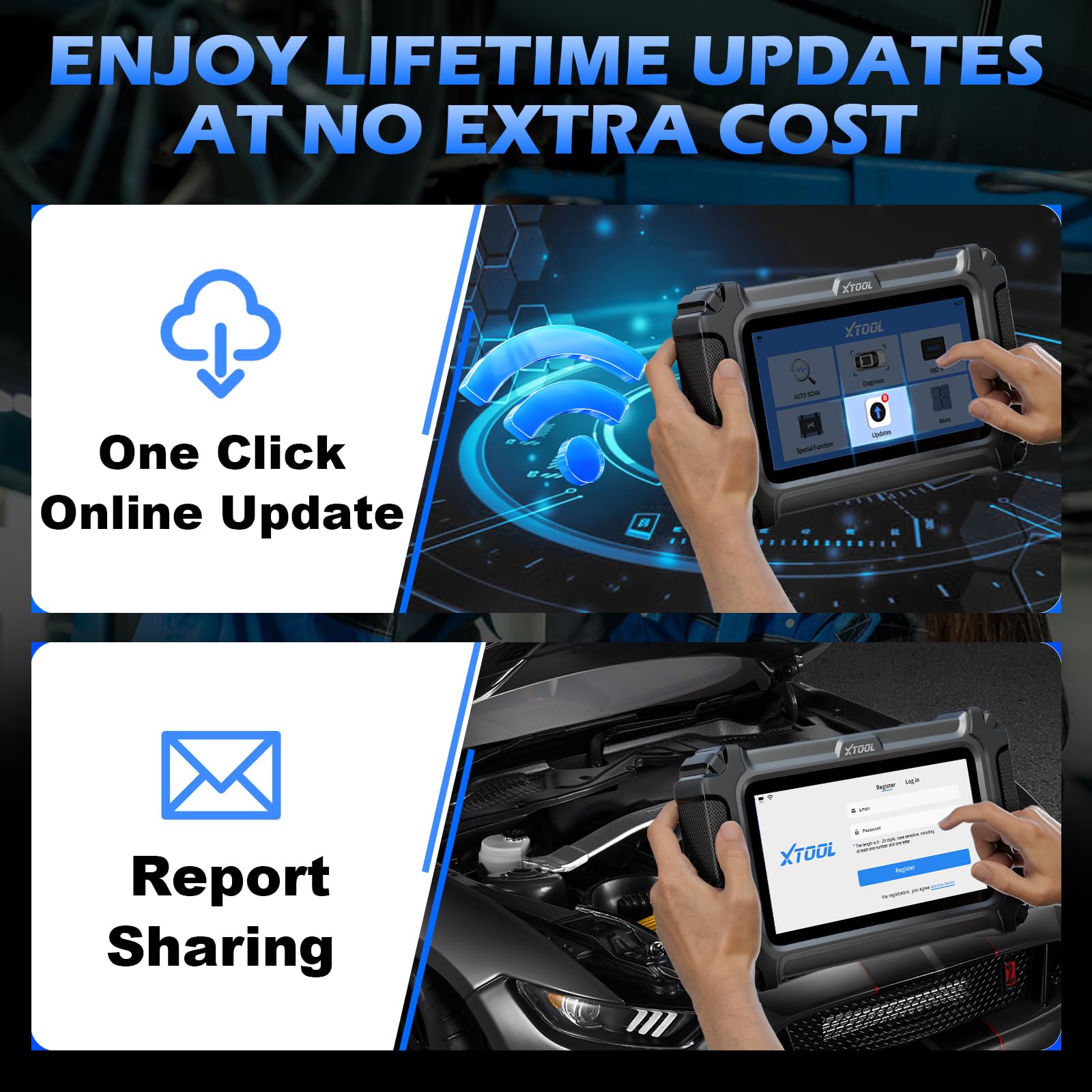 XTOOL D5 Car Code Reader and Reset Tool, Engine ABS SRS Transmission Car Diagnostic Tool with EPB Service, ABS Bleed, Throttle Relearn, Clear Check Engine Light Code Reader with 10 Resets, Free Update