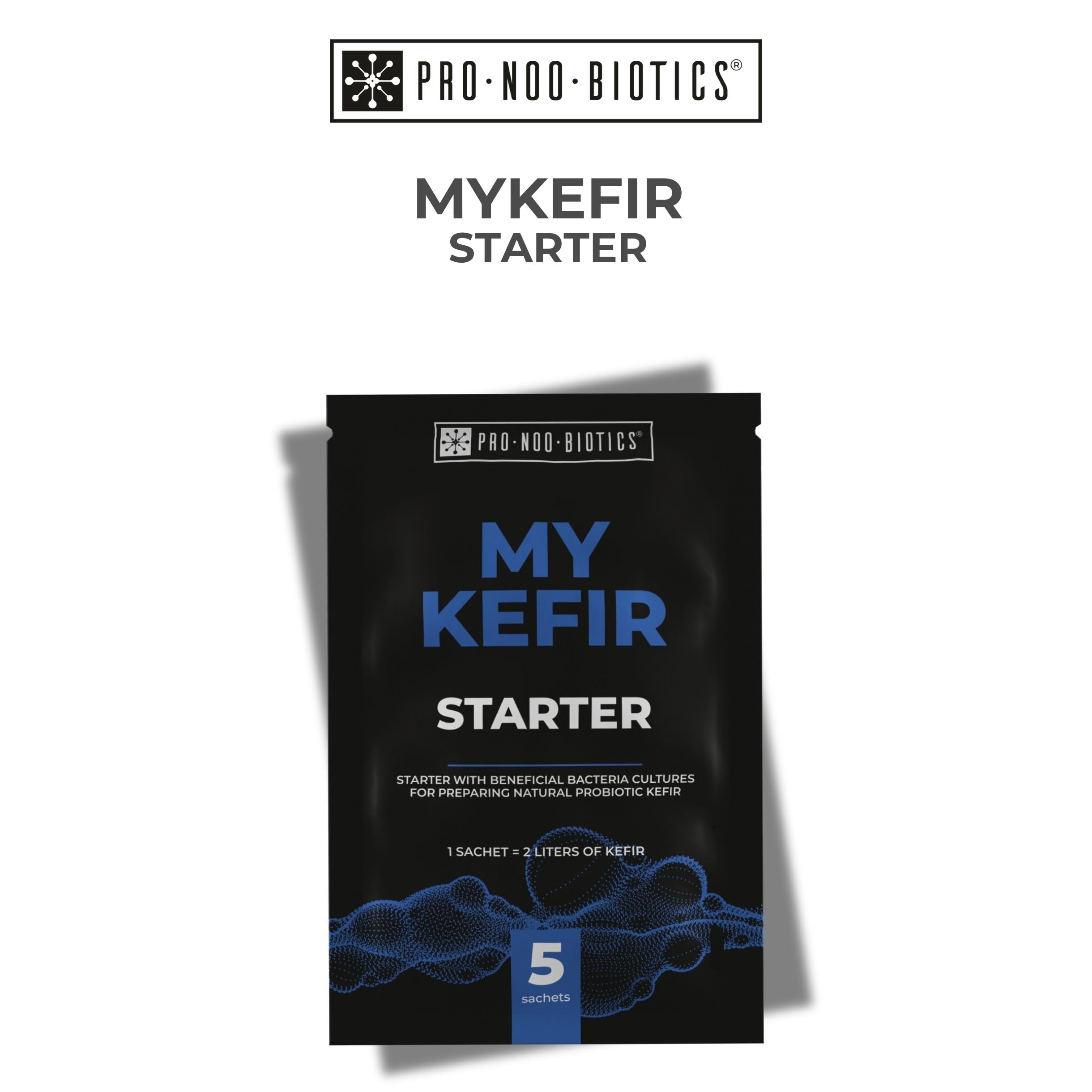 MyKefir Starter – Probiotischer Starter für hausgemachten Kefir – Mit Hohem Gehalt an Probiotischen Bakterien – 1 Beutel für 2 Liter Milch – Einfach Selbst Herzustellen