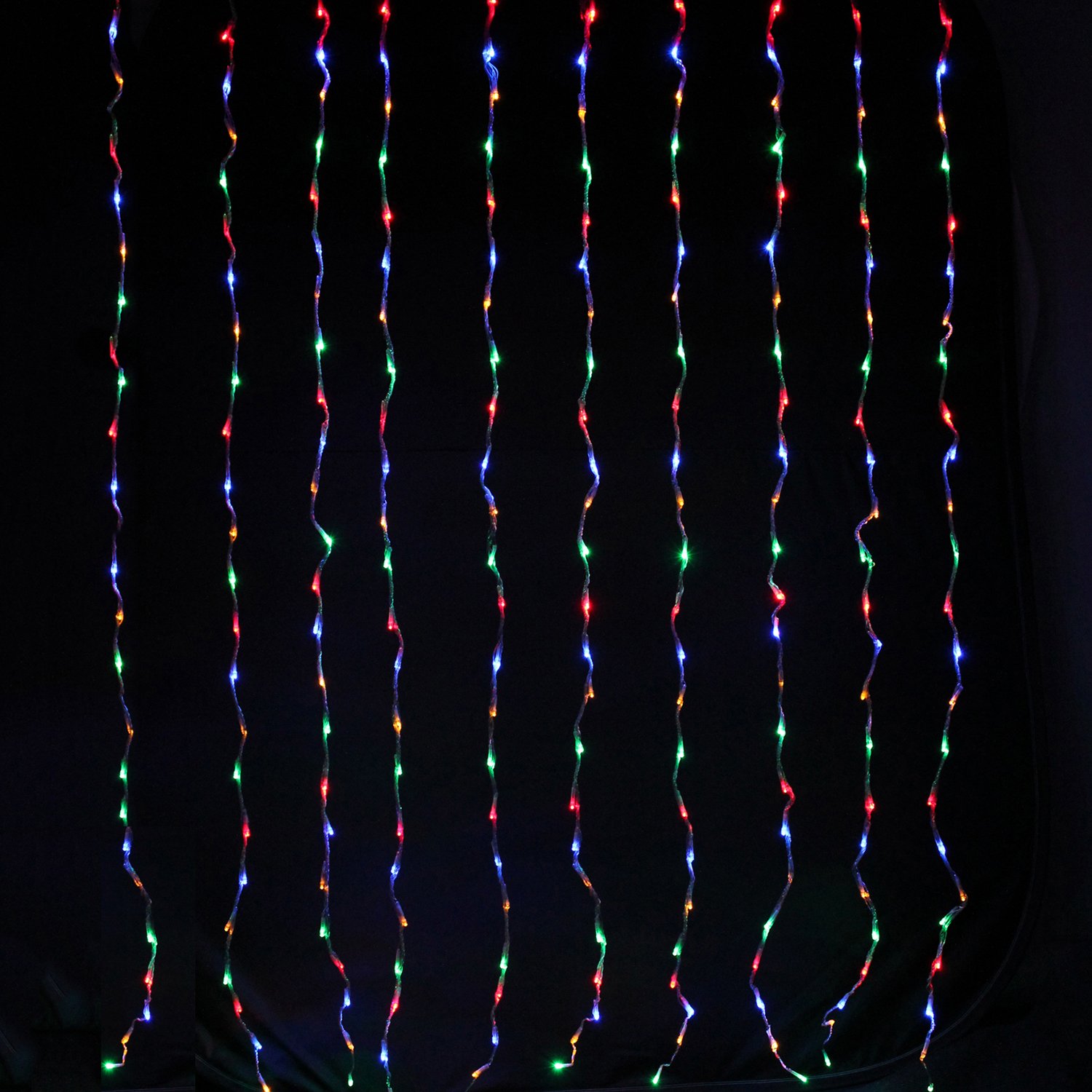 WeRChristmas 1.2 x 1.2 m 240 LED Lights Water Fall Effect Curtain Net Christmas Lights with 5 m Lead Wire, Multi-Colour