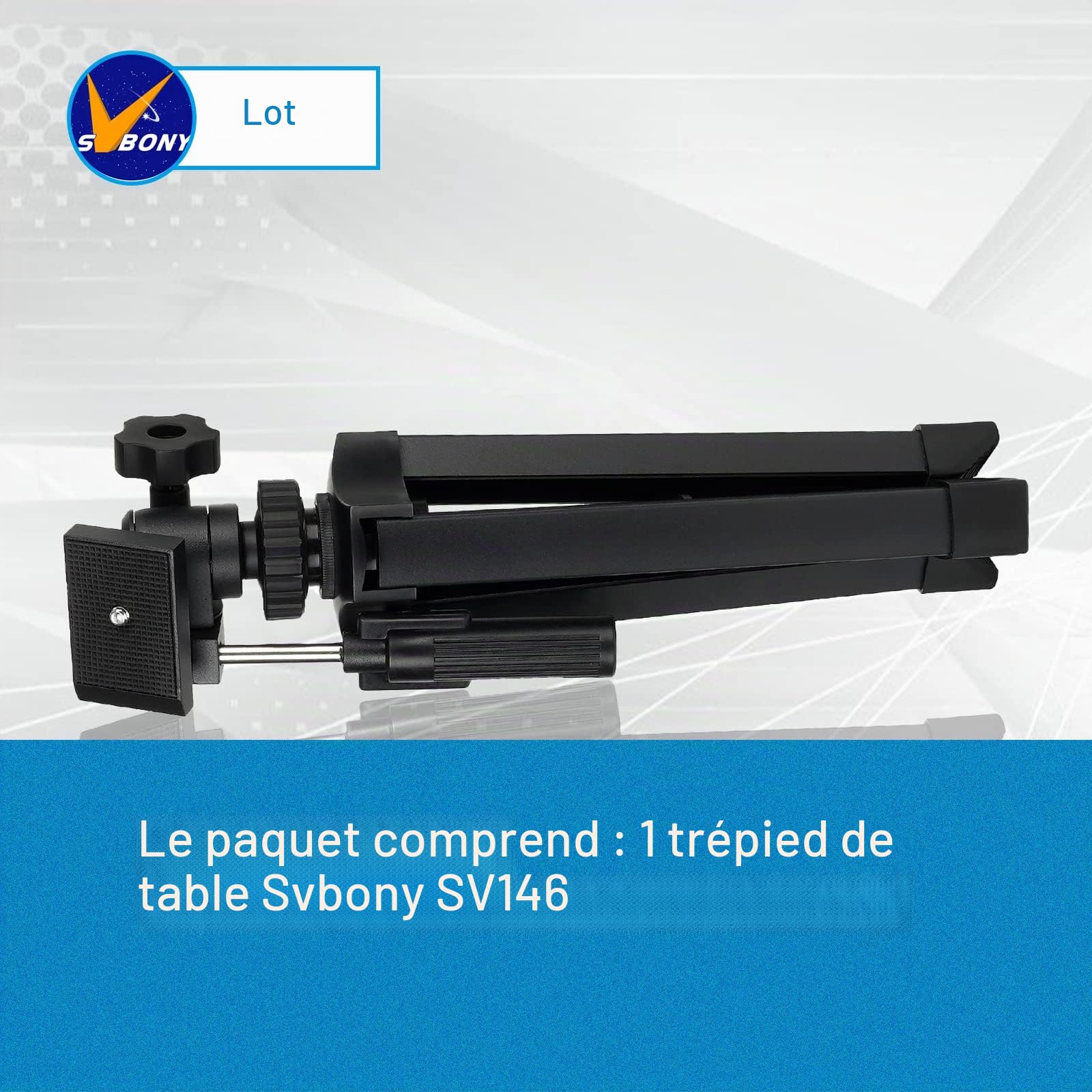 Svbony SV146 Trépied de Table 10-13,6 Pouces Aluminium Réglable de Table Mini Trépied Léger et Portable pour SV13 SV28 Longue-Vue Caméra