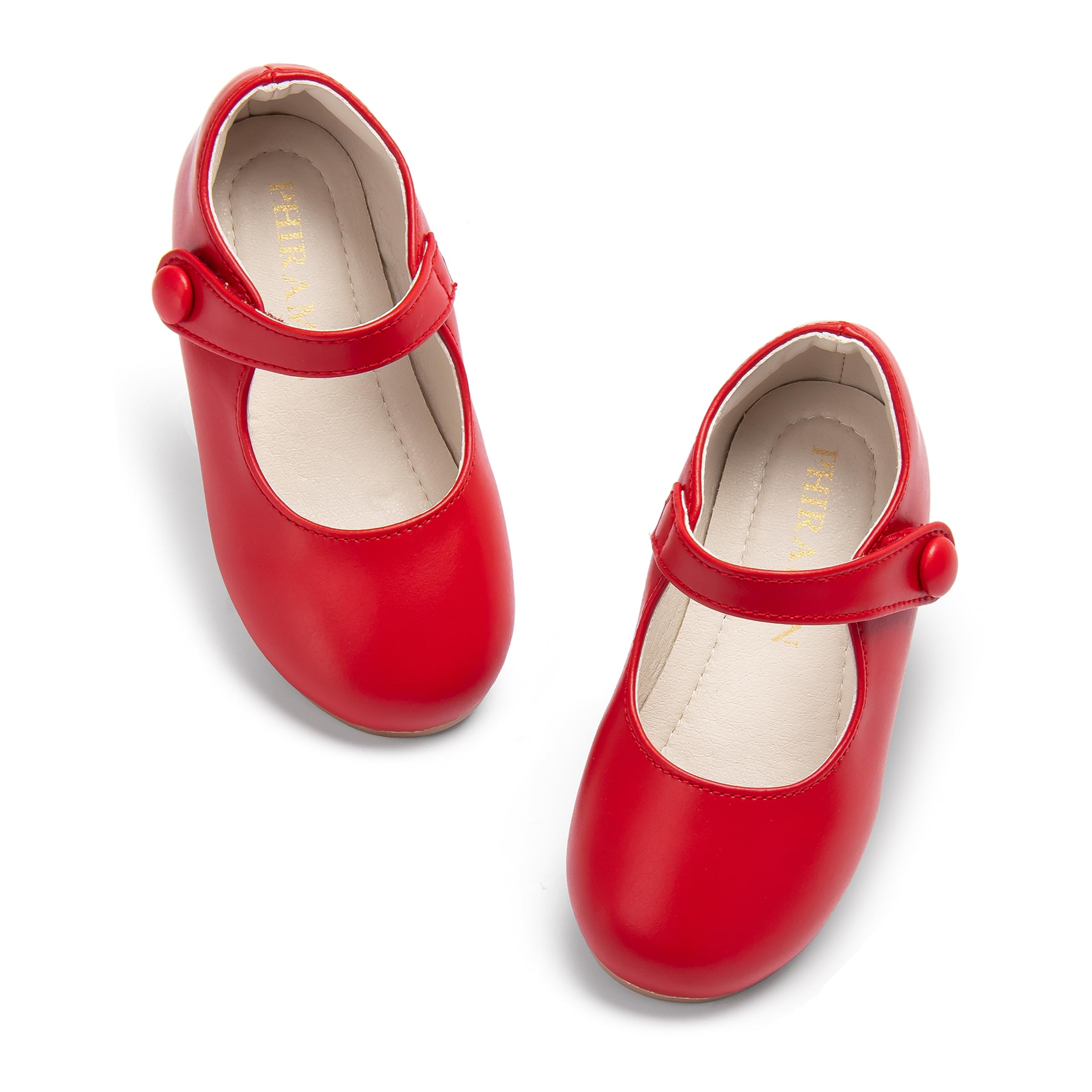 PHIRAMIN Toddler Flower Girl Glitter Dress Shoes Little Girl Ballet Flats Bow Wedding Party