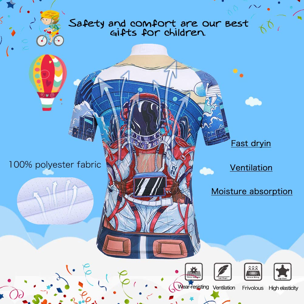 Maillot de cyclisme à manches courtes et short respirant Motif dessin animé pour vélo de montagne pour filles et garçons