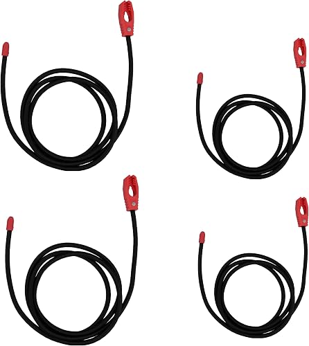 Lekarf Adjustable Bungee Cords, 4PC Pack Include 2x24 inch, 2x48 inch with Organized Tape, GS Certified Self Bite Bungee Ropes for Luggage Security