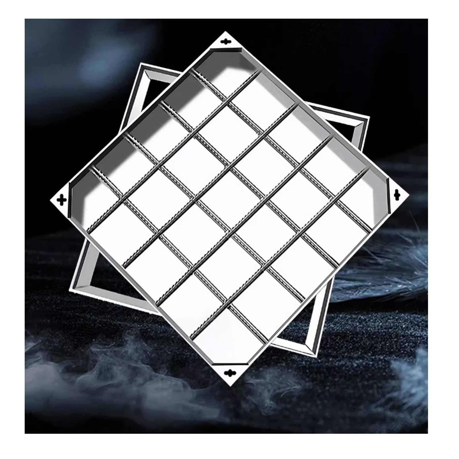 Invisible Septic Tank Cover with Stainless Steel e 80x80 cm (31.5x31.5 inches) In-ground Design Outdoor Wastewater Access Lid for Backyard Use