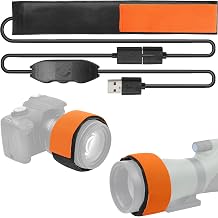 300mm USB Lens Warmer, Lens Dew Heater Strip, Stepless Temperature Regulator, Condensation Prevention for Telescopes Camera DSLR Telescope Eyepieces Less Than 3.75 inch 95mm in Diameter