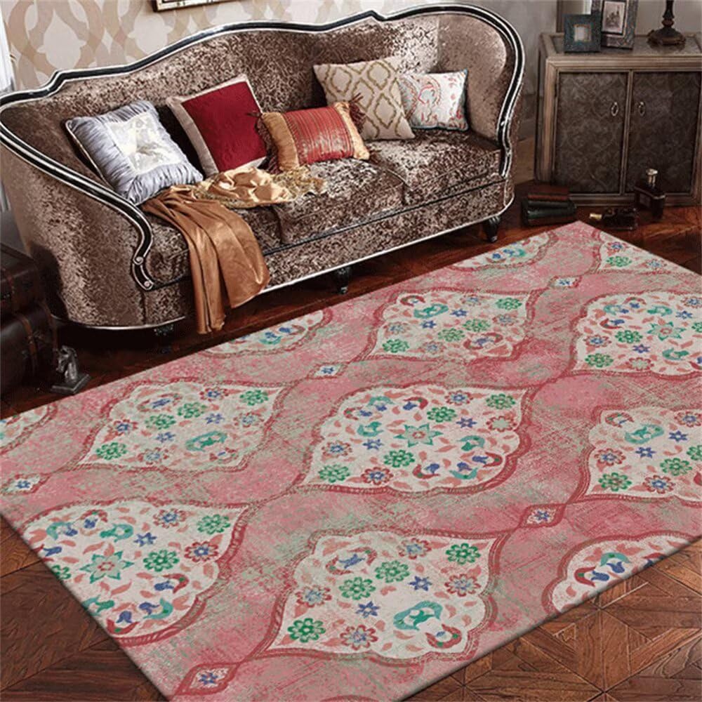 Tapis enfant lavable grand format 200x280 motif créateur floral