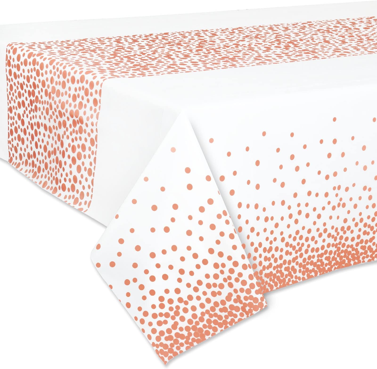 Rose Gold Large Plastic Tablecloth Cover 9ft x 4.5ft (137x274cm) Rectangle Table Cloth Oilcloth Waterproof Stain-Resistant Christmas Birthday Wedding New Year Home Garden Party Table Decoration Supply