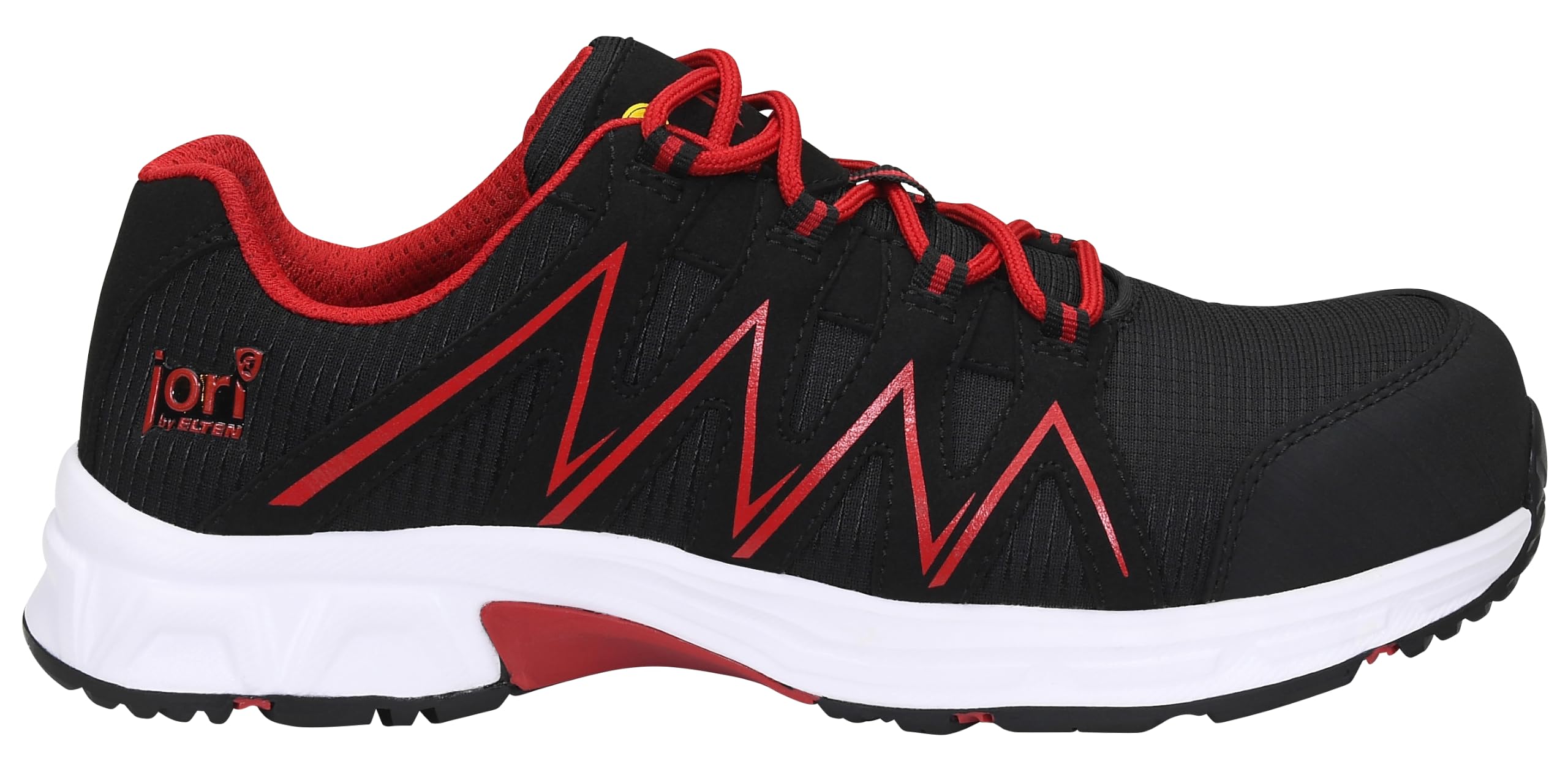 ELTEN jo_Speedy Black-red Low ESD S3S | Sicherheitsschuhe für Damen & Herren, Kunststoffkappe, leicht, atmungsaktiv