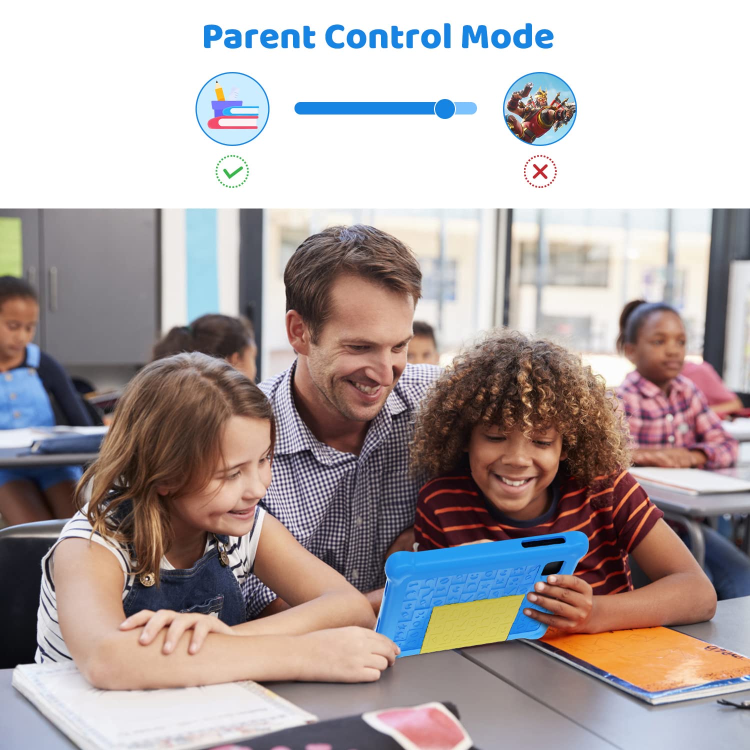 Gleeso Tablet Bambini 7 Pollici Android Tablet con Controllo Parentale(Blu)