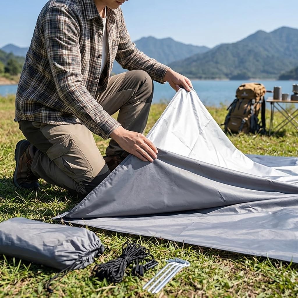 Campeggio Impermeabile, Poliestere, size to 1 | poliestere, uso esterno, impermeabile 2000mm, rivestimento argentato, per 3-4 persone, alluminio, per picnic, per avventura