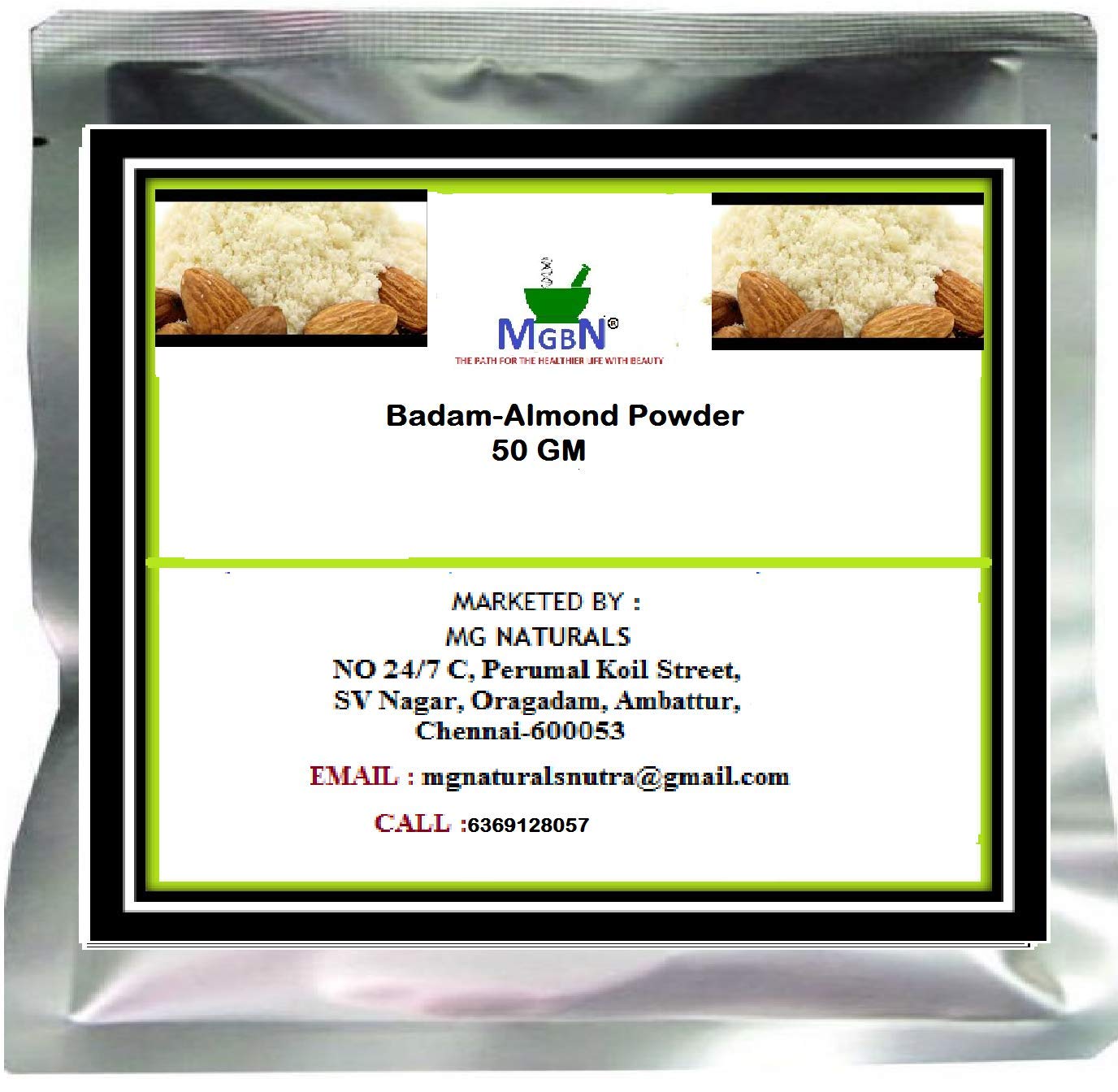MGBN THE PATH FOR THE HEALTHIER LIFE WITH BEAUTY Badam-Almond Powder 50 GM