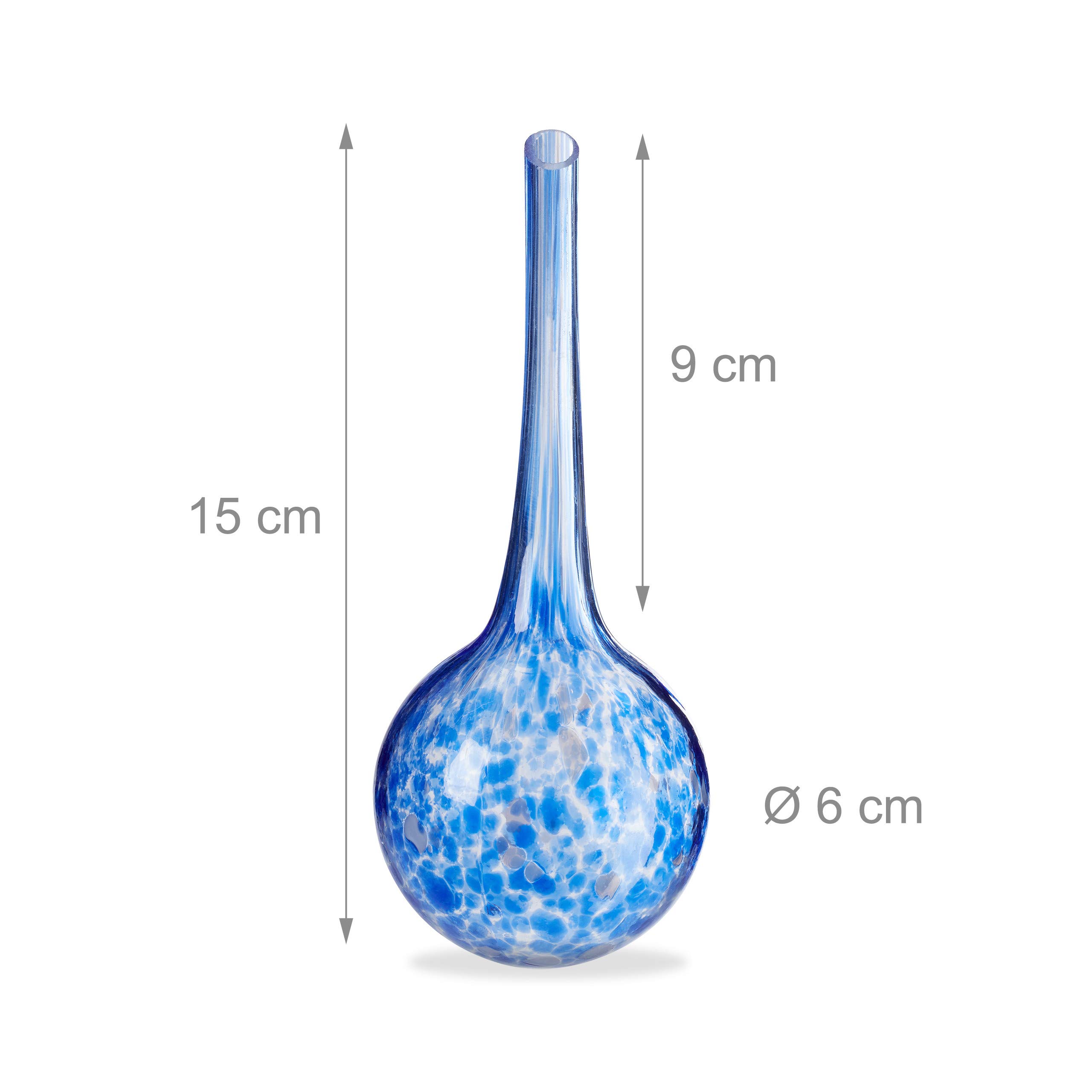 Relaxdays 4er Set Ton-Bewässerungsspitzen Für Pflanzen – Automatische Bewässerung Bis Zu 2 Wochen, Blau, 12 Cm