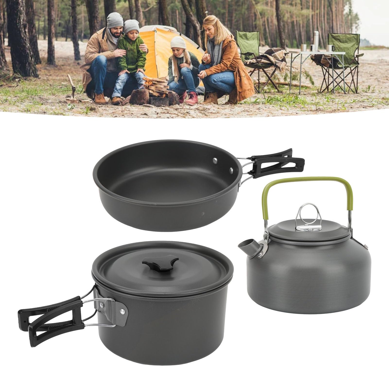 Camping Cookware Set, Lightweight Aluminum Cooking Kit