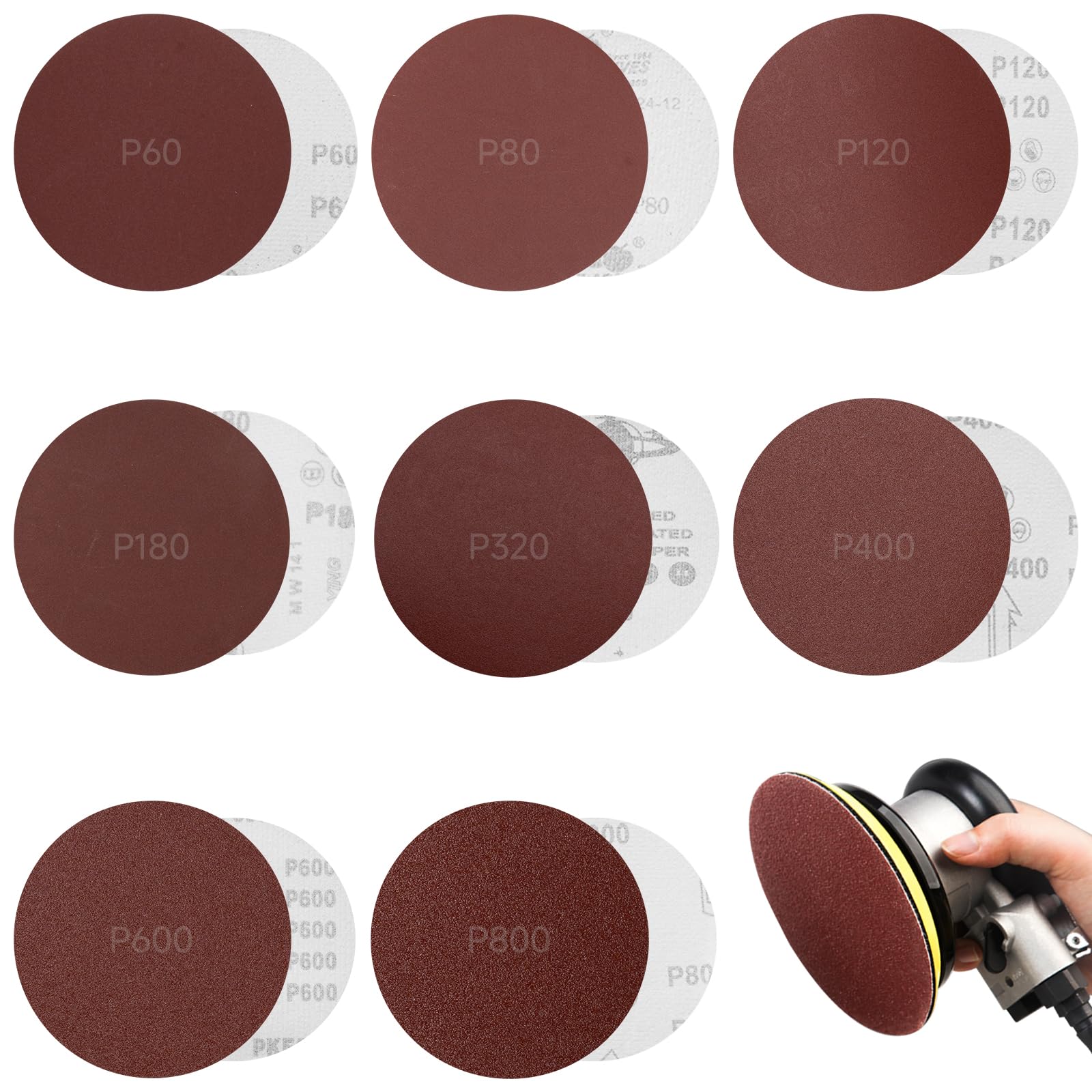 Seconero 120 Pcs 125mm Sanding Discs Pads
