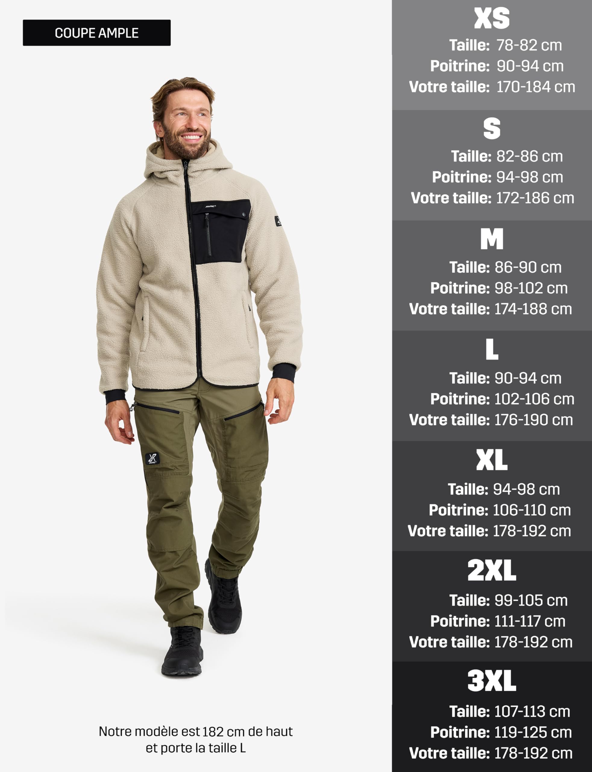 RevolutionRace Sherpa Hoodie pour Homme, Veste Polaire D'extérieur Parfaite pour la Randonnée et les Aventures en Plein Air