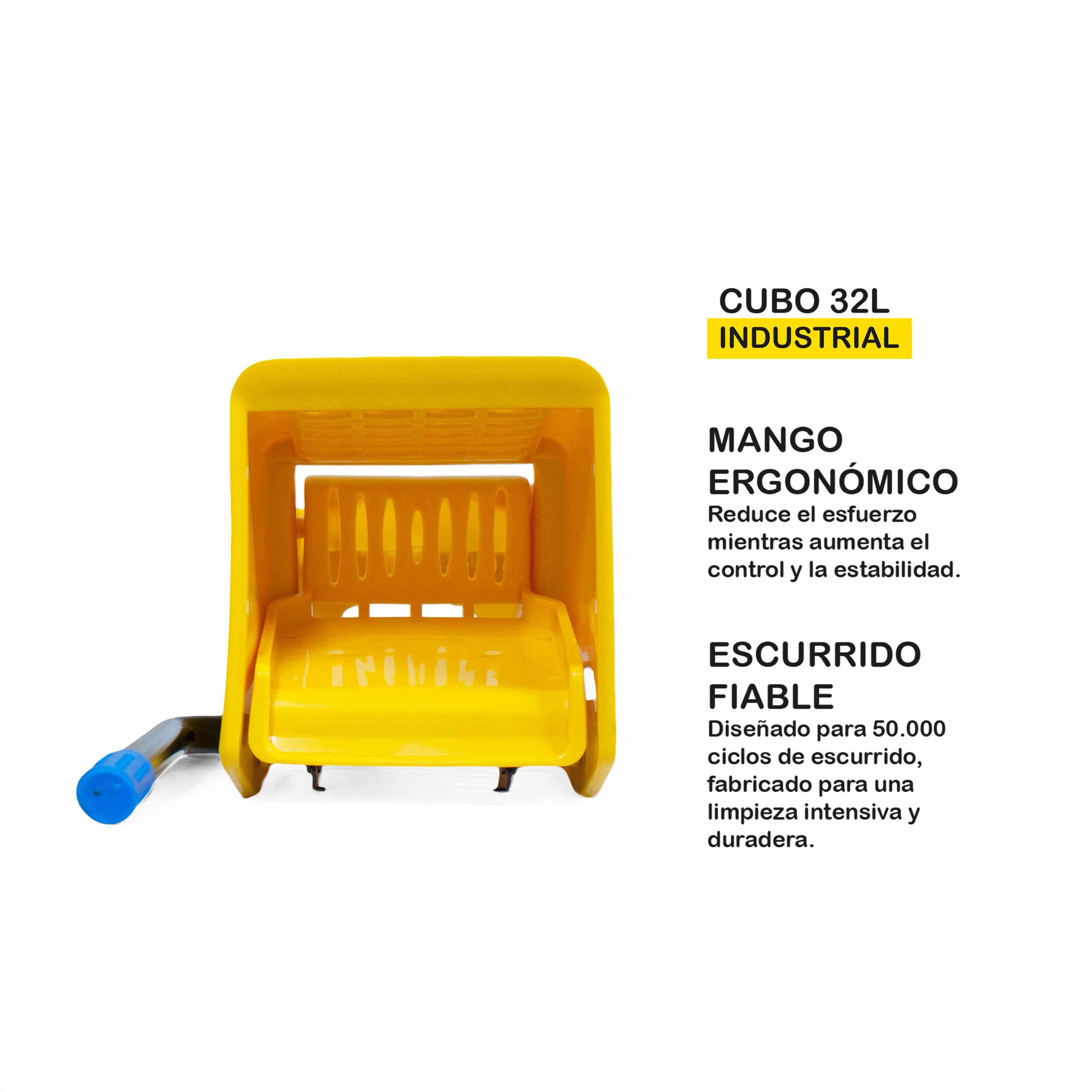 PAMEX - Cubo Industrial con Escurridor Prensa Cpacidad 32L Rótulas Mecánicas