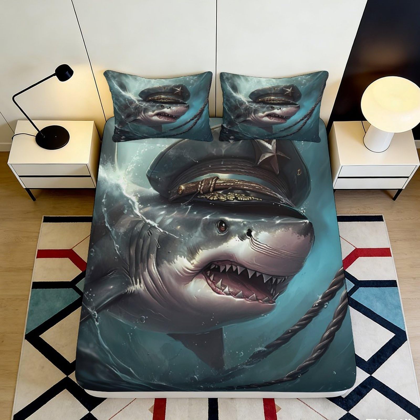 3D Printed Ink Floral Fitted Sheet Microfiber Non-Slip Deep Pocket Bedroom Plum Blossom Mattress Fitted Cover Washable Protection 140x200x25cm