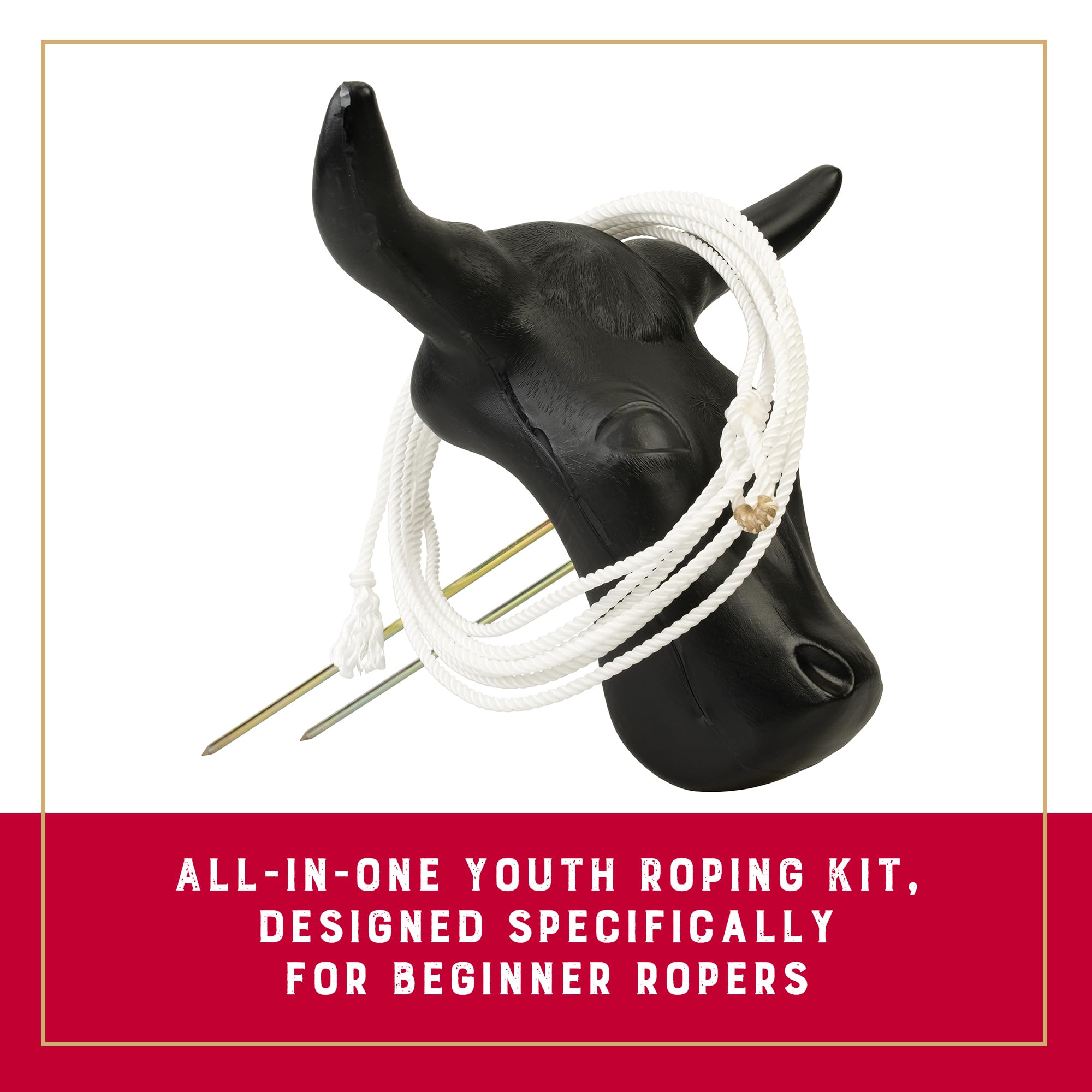 Weaver Equine Kit de Cuerda de Cabeza de dirección Juvenil, maniquí de 20 Pulgadas con Cuerda Encerada Mediana de 20 pies