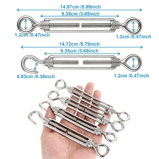 Tensores para cables M6 acero inoxidable pack 10 miniatura 2