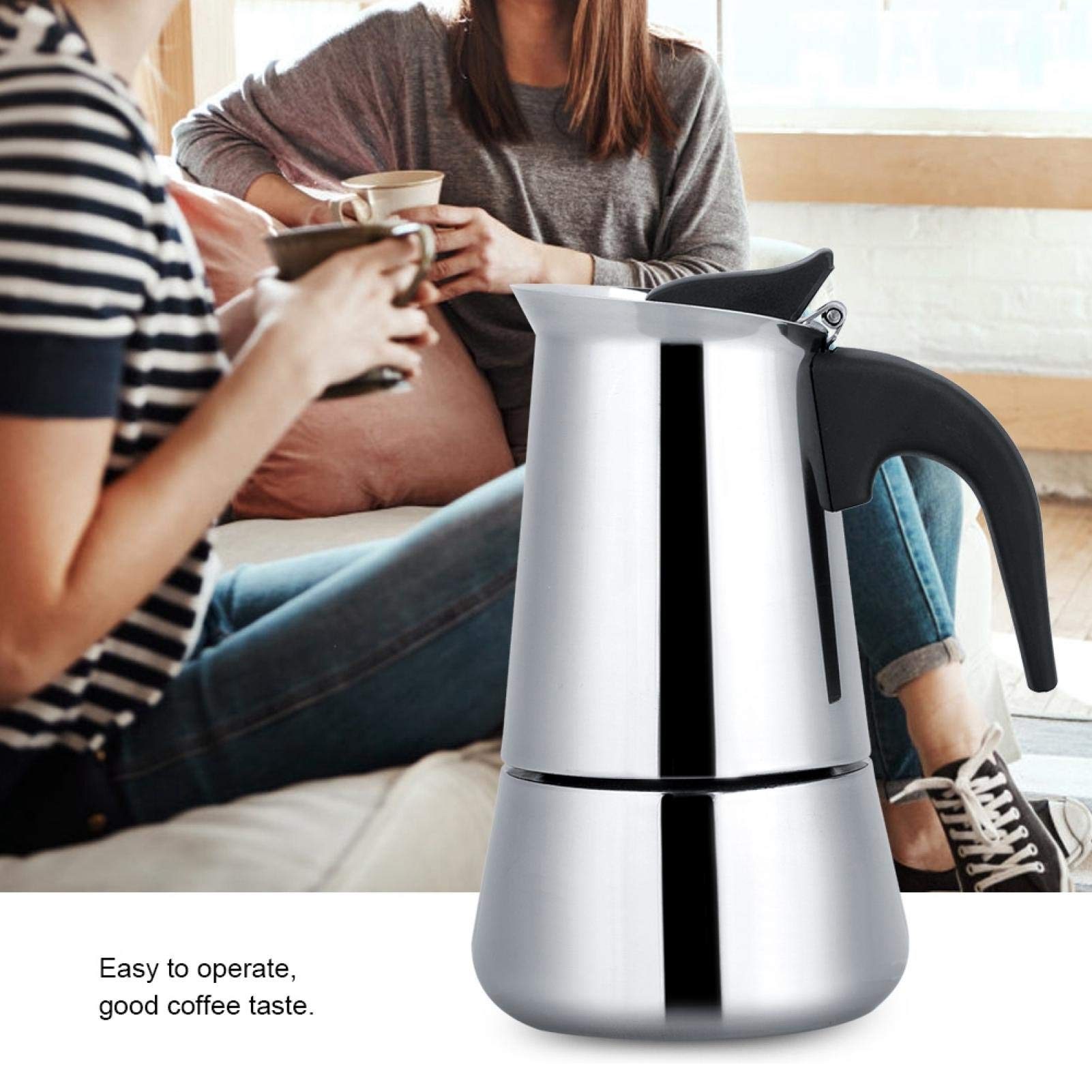 HOME SOLAZZIA Espresso Maker inductie 6 kopjes 300 ml van roestvrij staal, geschikt voor alle warmtebronnen, mokka-koffiezetapparaat, compatibel met