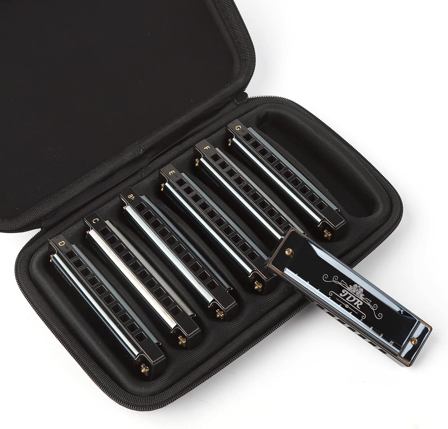 JDR Harmonica Set of 7 (Key of C D E F G A Bb) 10 Holes 20