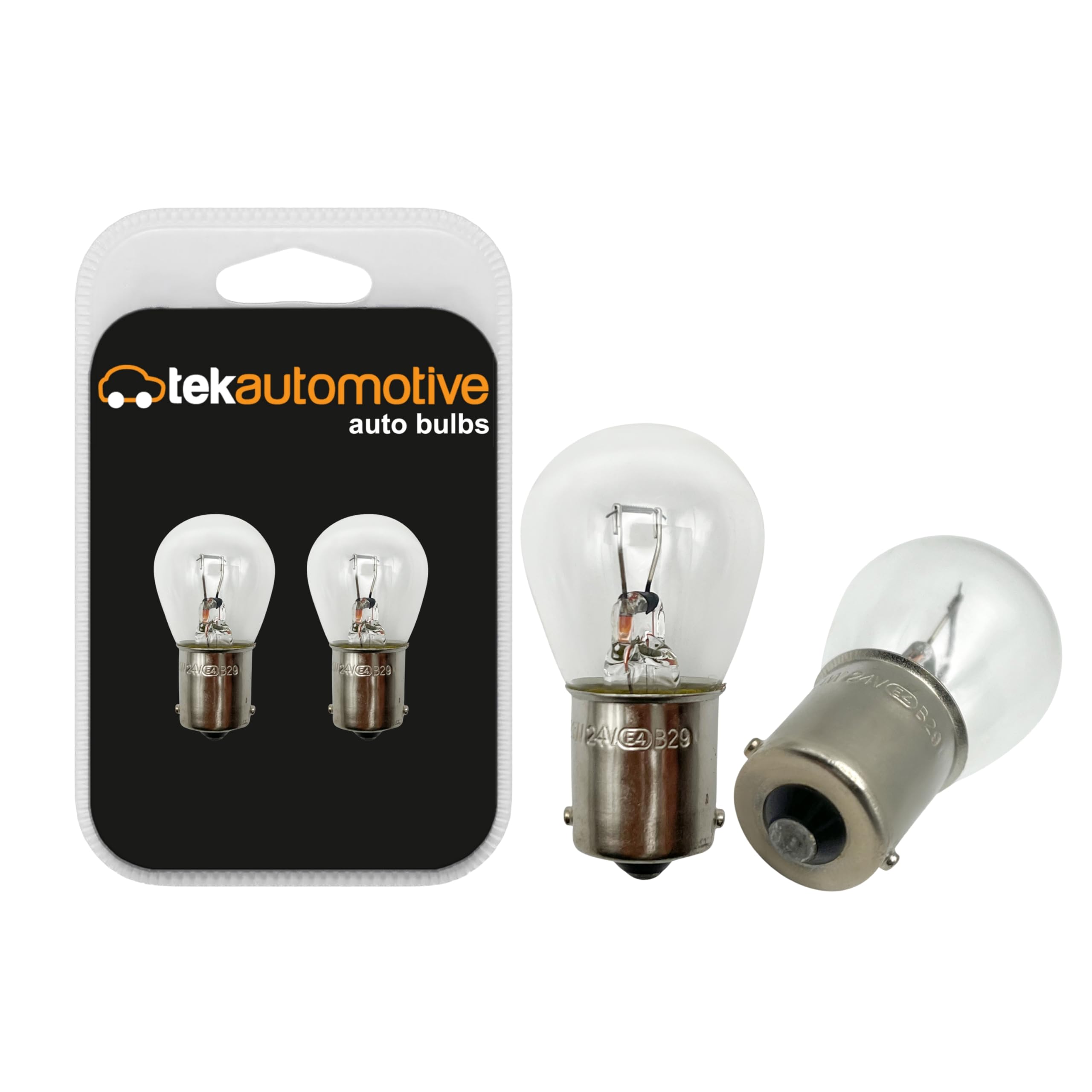 Tek Automotive 241 P21W 24V Bulbs for Lorry Brake Tail Indicator Reverse Fog Light 24V 21W BA15S Truck Bulb - Twin Pack