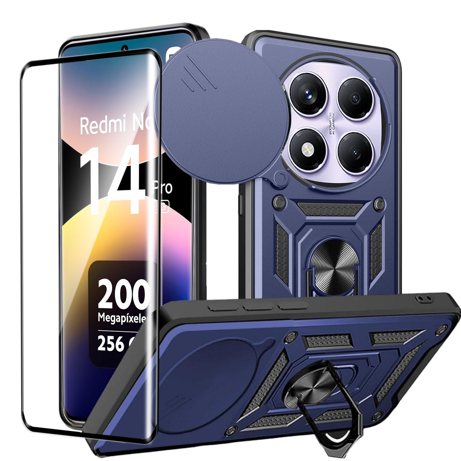 MEMELOKA Cover Per Xiaomi 13 Pro – Custodia Militare Con Supporto Pieghevole – TPU E PC Rigido – Nero - 4